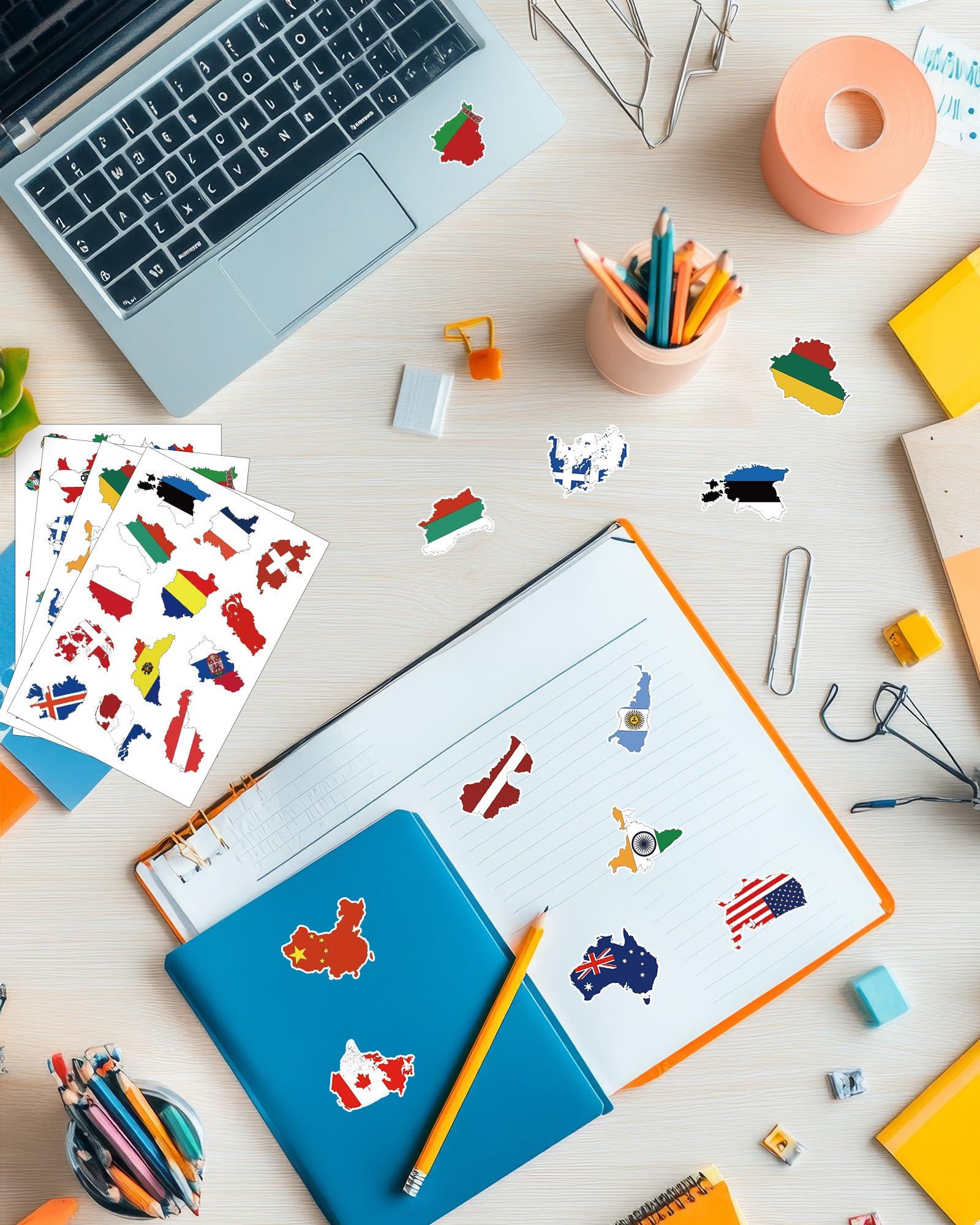 Spriggenix 32sheets Country Flag Stickers for Decor, 400+pcs World Flag Stickers for Scrapbooking Country Stickers for Water Bottles Waterproof World Stickers Travel Stickers for Luggages Suitcase Laptop Phones