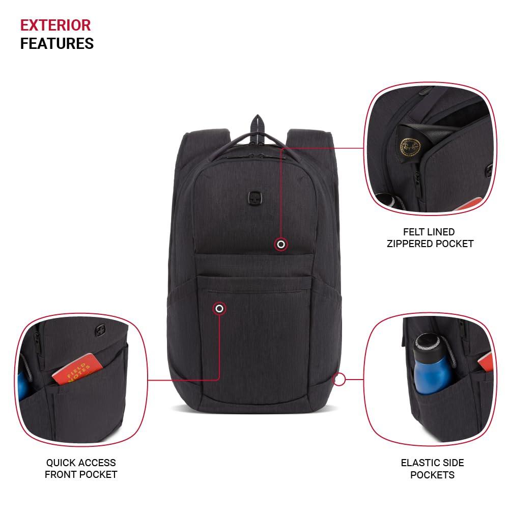 SwissGear SwissGear 8183 Laptop Backpack, Charcoal Heather, 18 Inches
