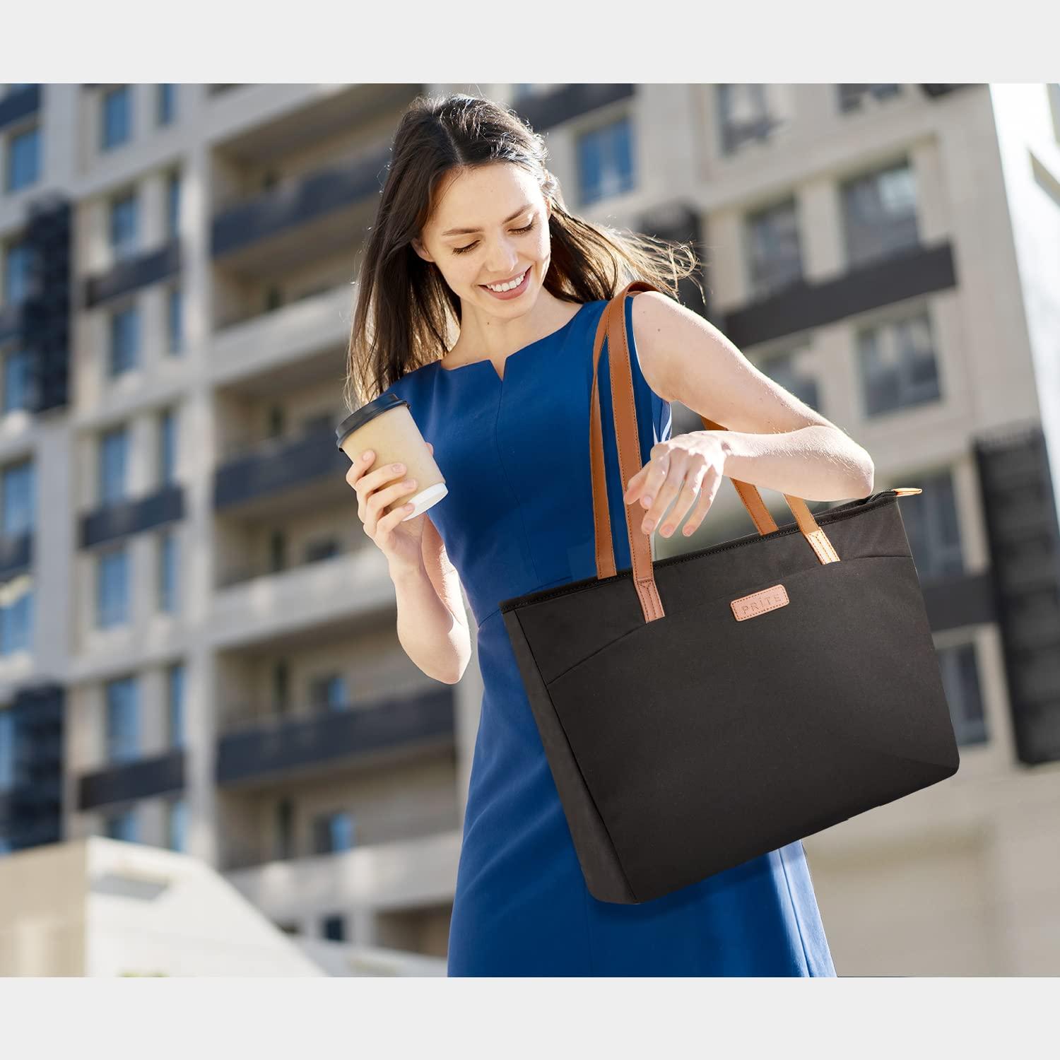 OEIPSMK OEIPSMK Laptop Tote Bag for Women Shoulder Bag with 16 Computer Compartment for Work School Travel (Black)