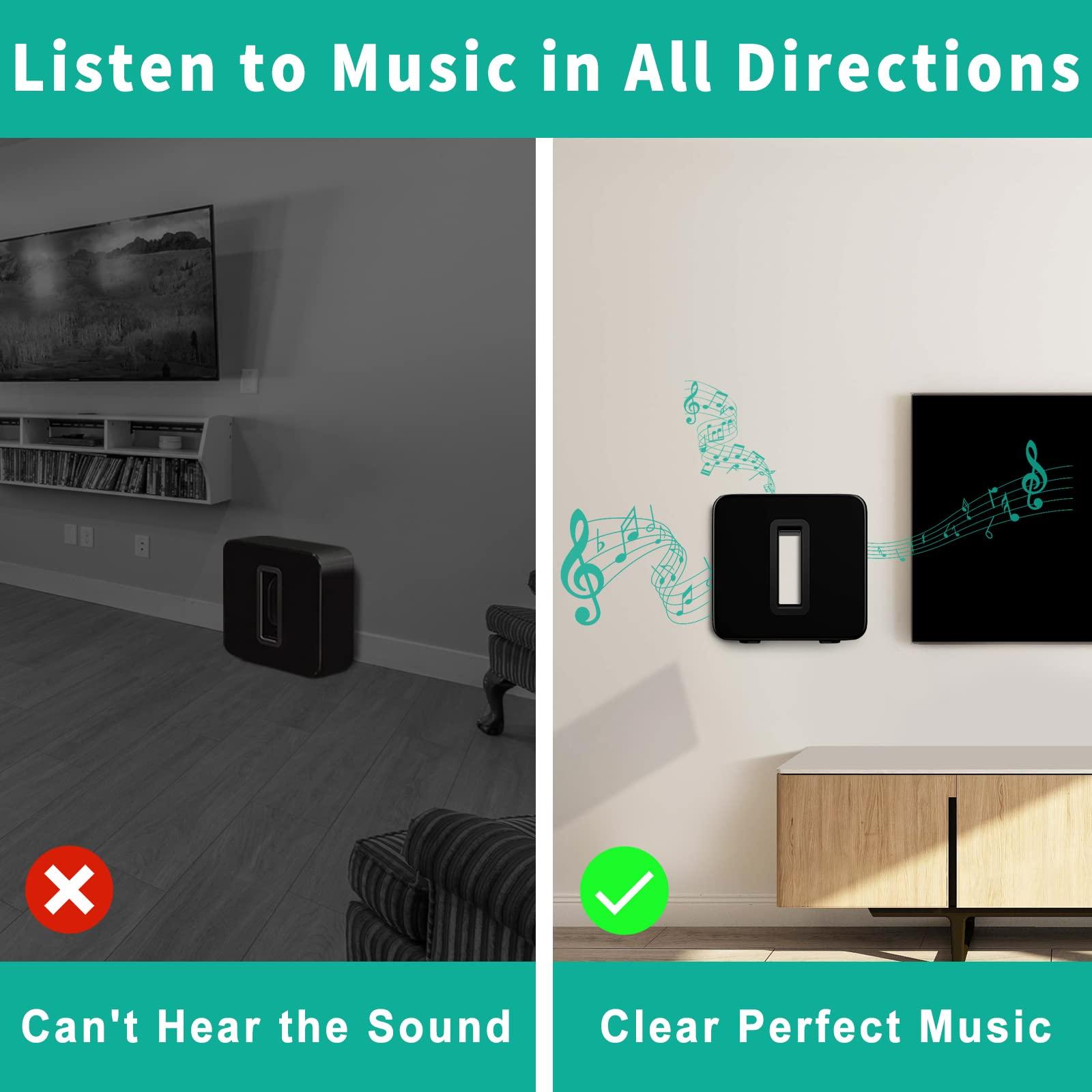 Yibracki Yibracki Wall Mount for Sonos Sub Gen 3 Gen 2 Mount, Heavy Duty Wall Mount for Sonos Sub Mounts, Mounting Brackets for Sonos Wireless Sub with Hardware Kit, Black