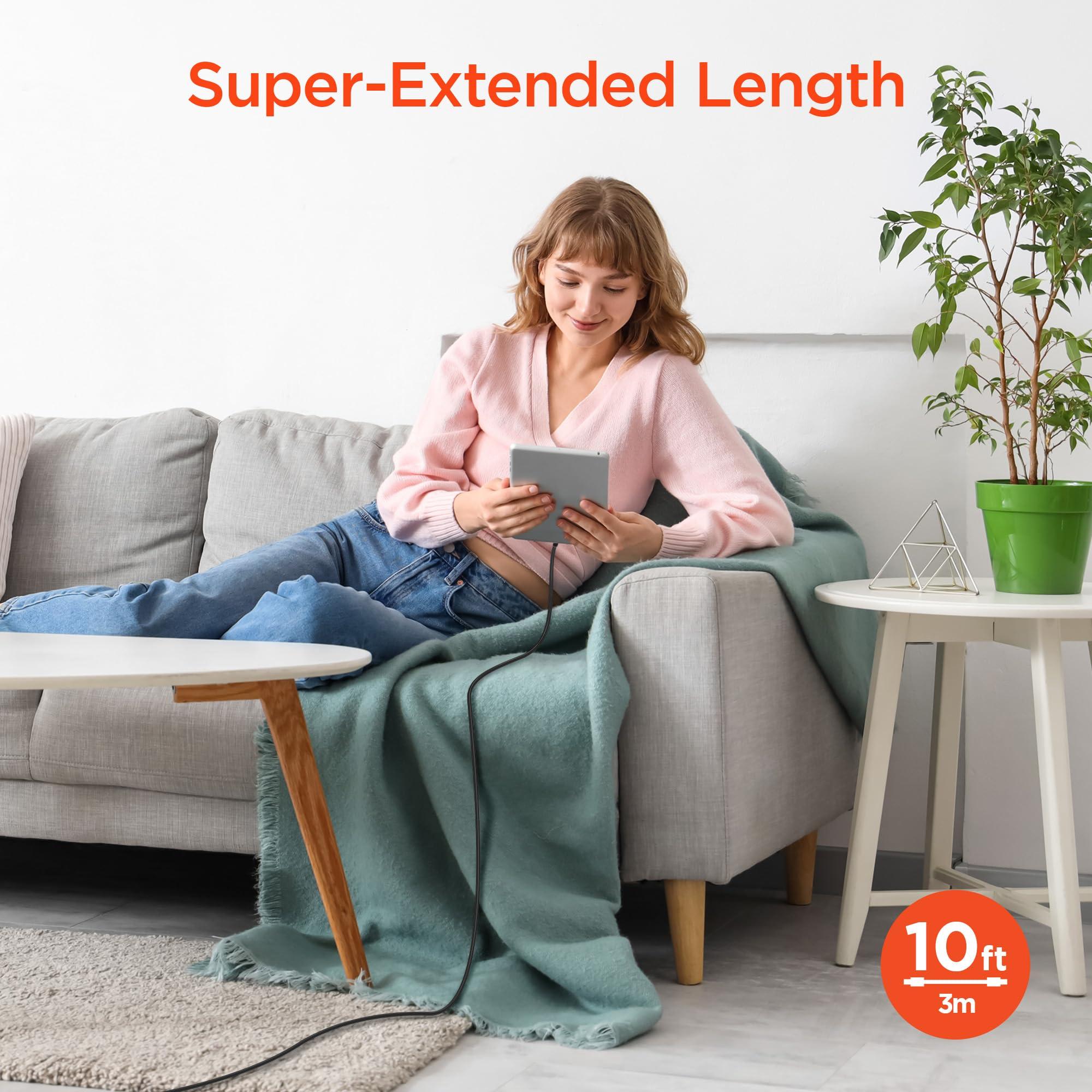 HyperGear HyperGear iPhone USB-C to Lightning Charging Cable 10ft - MFi Certified 35W PD Fast Charger Cord for iPhones iPads & More [Durable for Daily Use & Travel] (Black)