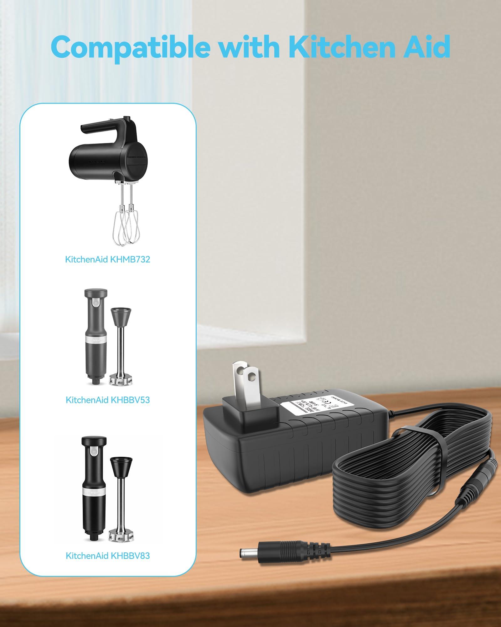 Beudsa ChargN Charger Compatible with KitchenAid KHMB732 KHBBV53 KHBBV83 KHMB732BM KHBBV53BM KHBBV53VB KHBBV53ER KHBBV83BM Series KitchenAid Cordless 7 Speed Blender Power Supply Cord