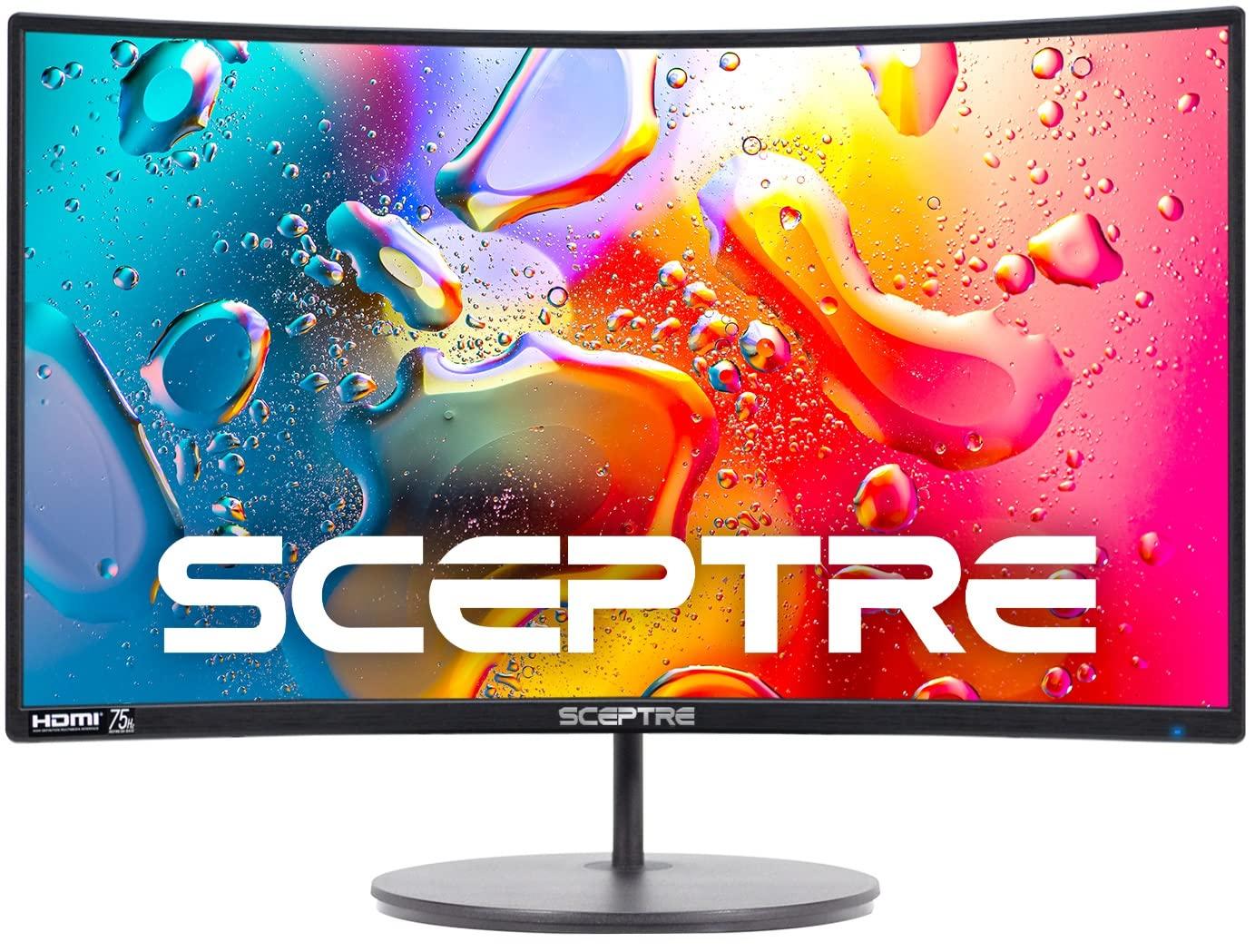 Sceptre Sceptre 27" Curved FHD 75Hz LED Monitor (C275W-1920RN) 24" Professional Thin 1080p LED Monitor (E248W-19203R Series)