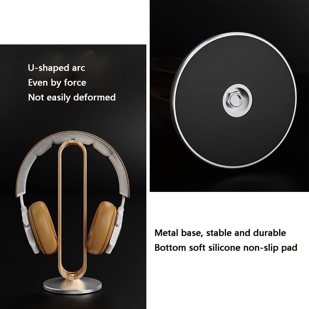 Y-kaiwen Bamboo Headphone Stand Heavy Metal Base Headphone Desk Gaming Headset Stand for All Headphone Sizes (Color : Natural, Size : 23.5 * 9.4 * 4.5cm)