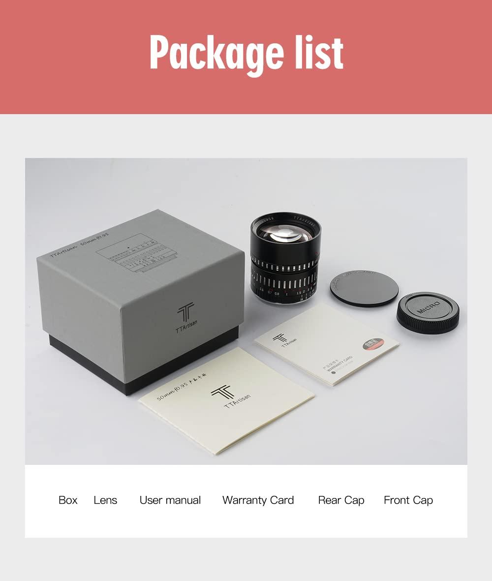 TTARTISAN TTArtisan 50mm F0.95 APS-C Portrait-Length Manual Lens Accessory for Leika L/Sigma L Mount Compatible Cameras with T TL TL2 CL FP