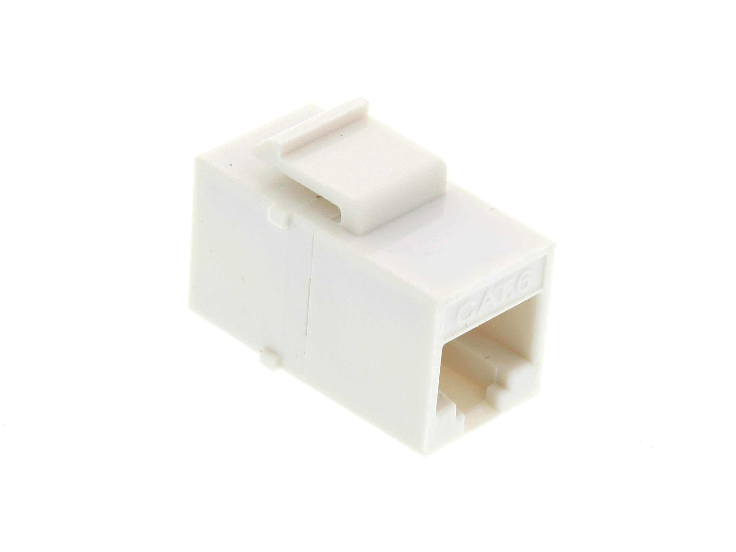 Networx Networx White Cat6 RJ45 Feed Through Panel Mount Keystone Coupler