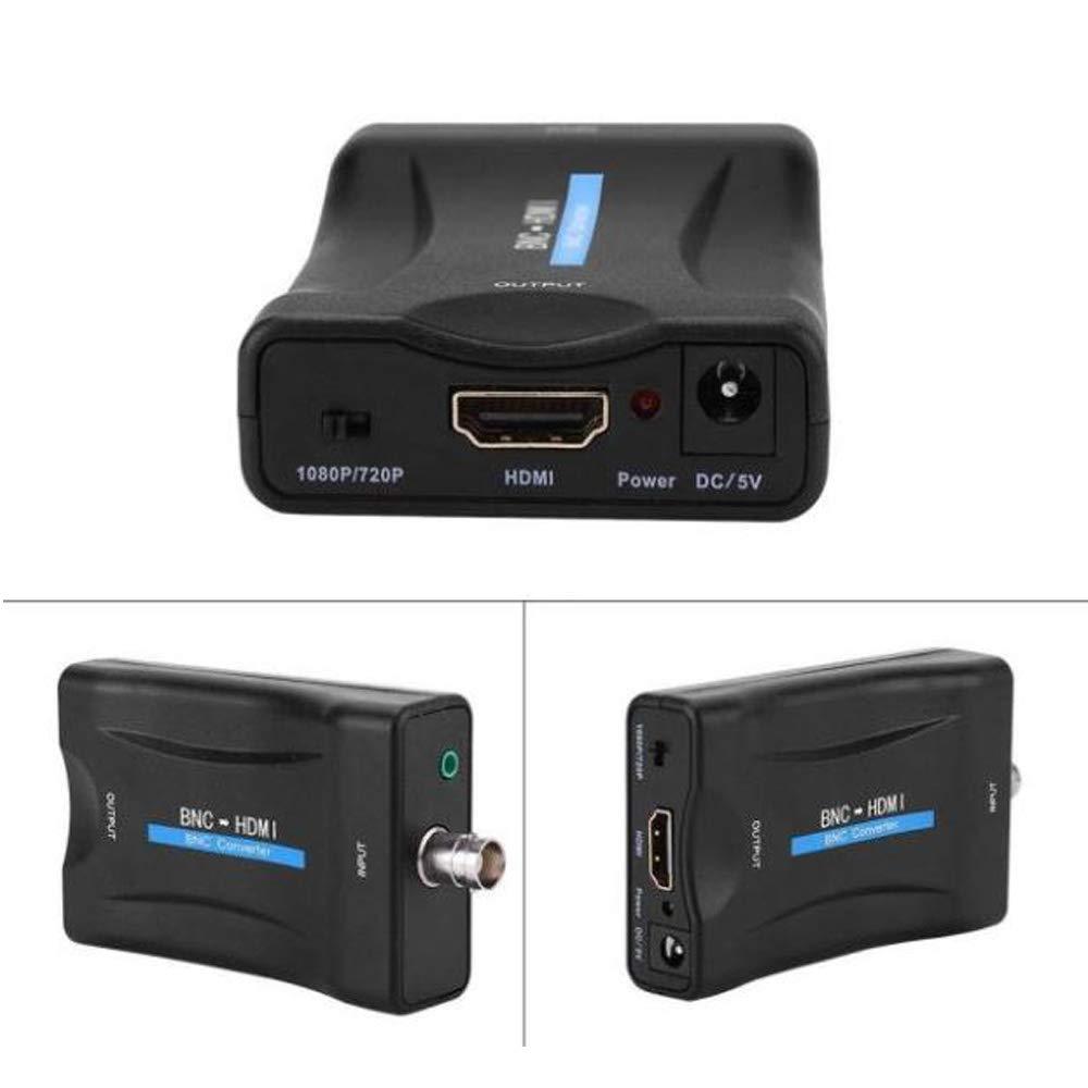 ADRFClub BNC to HDMI Converter Coaxial Adapter Coax Connector Composite CVBS BNC Audio Input HDMI 1080P Output for Analog Video Signal of DVRs Surveillance CCTV Security Camera to Computer Projector HD Monitor