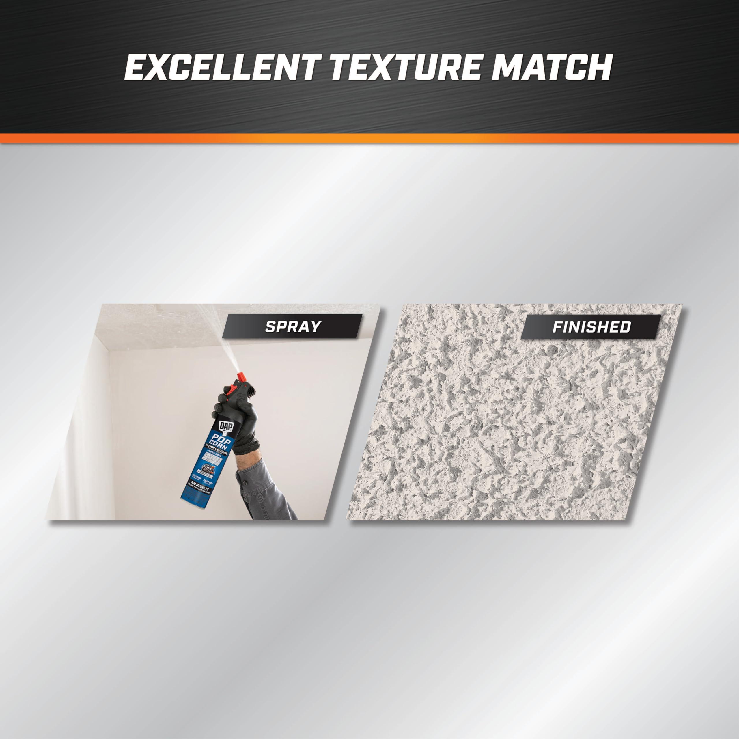 DAP DAP, White, 7079850025 Popcorn Water Based 2in1 Wall & Ceiling Texture Spray with Aim Tech Nozzle, 20 Ounce, 1.25 Pound (Pack of 1)