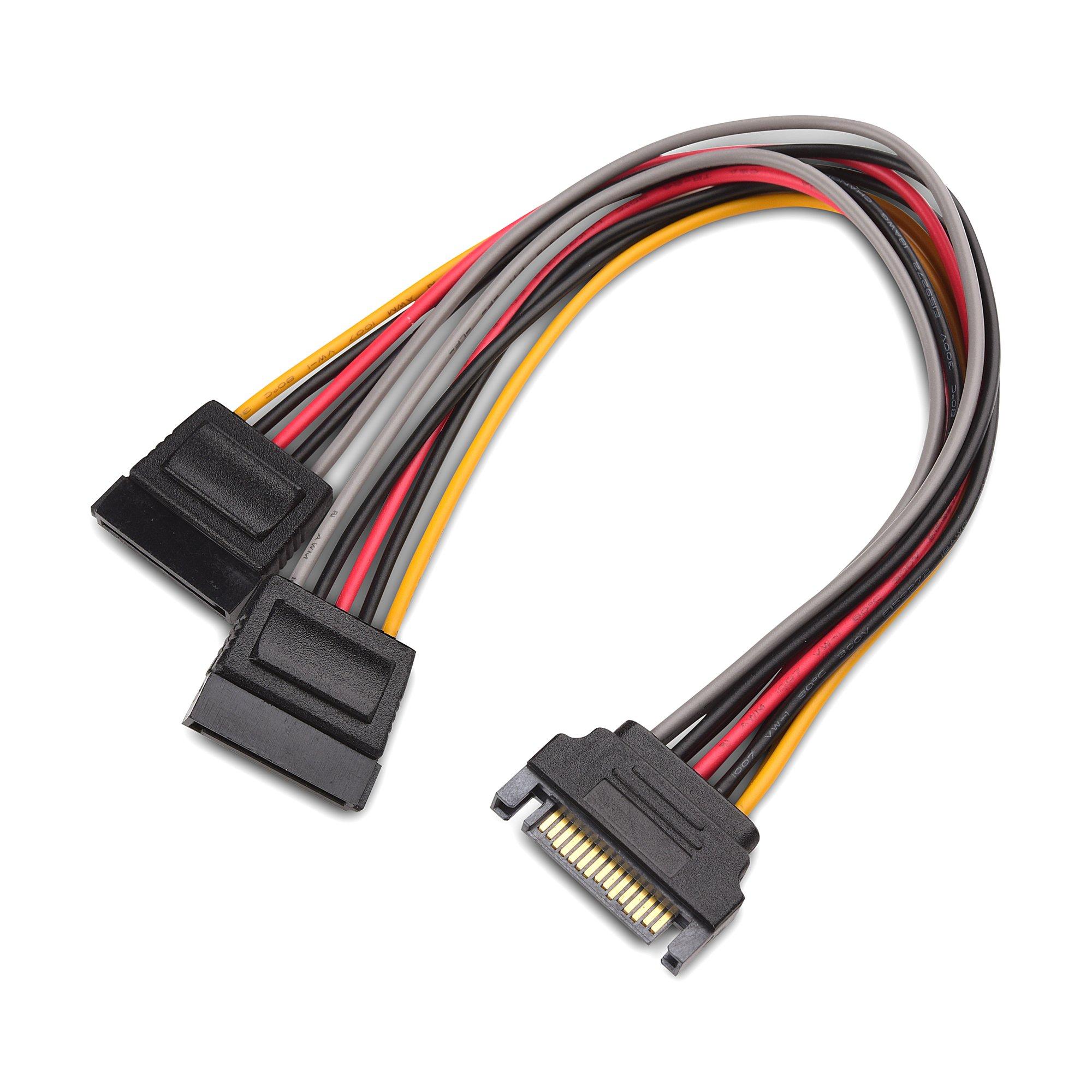 Cable Matters Cable Matters 3-Pack 15 Pin SATA Power Splitter Cable 8 Inches, SATA Power Y-Splitter Cable, SATA Splitter