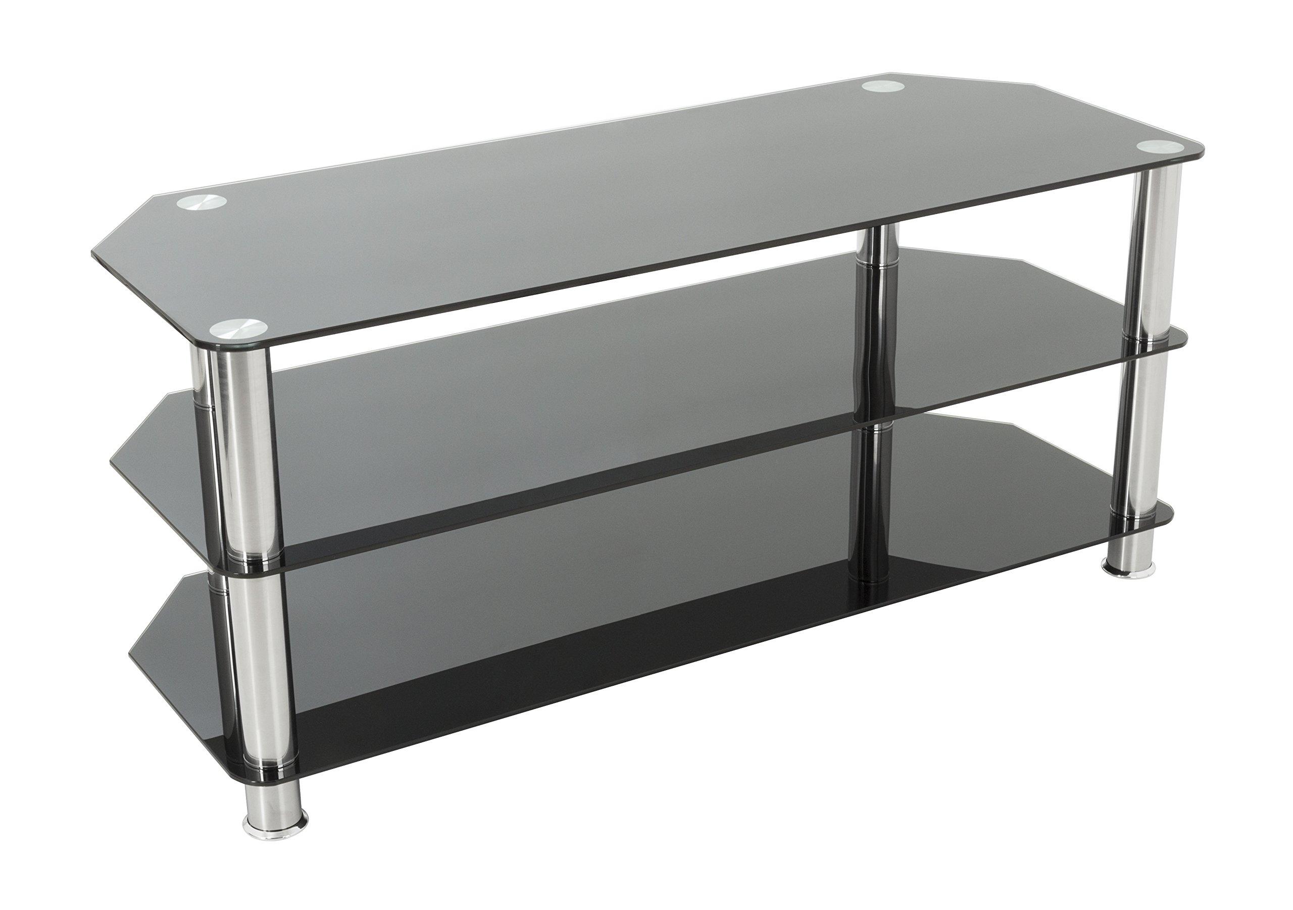 AVF AVF Transitional Steel and Glass TV Stand for up to 50\" TVs in Black/Chrome