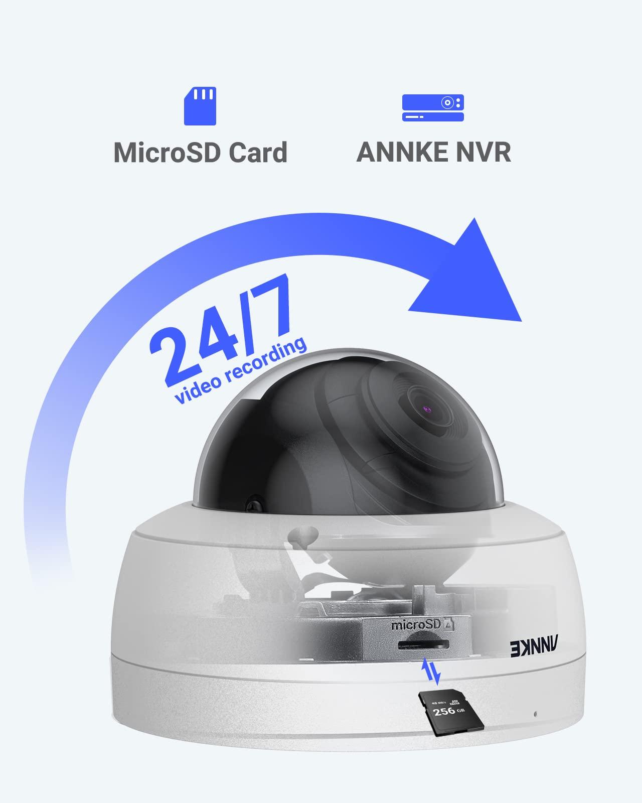 ANNKE ANNKE H800 4K Home Security System, H.265+ 12MP PoE NVR, 4pcs 8MP Dome Camera, AI Human Vehicle Detection,IP67 Waterpoof Outdoor Security Camera with Audio, Color Night Vision (3TB HDD)