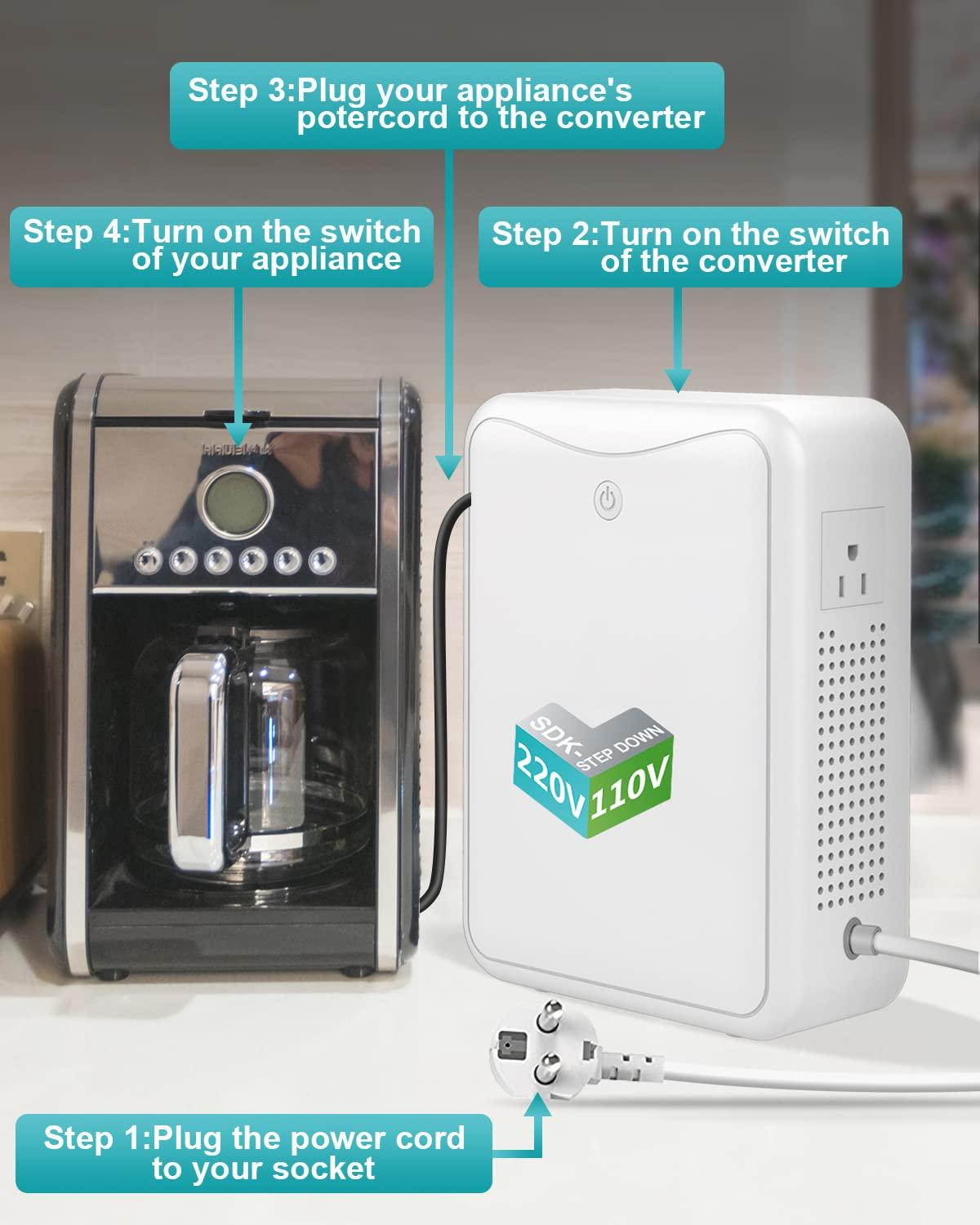 ZHENGXI Step Down Transformer 220v to 110v Voltage Converter 2000w, No Noise, Suit for Juicer, Chocolate Machine and Other AppliancesUsing US and Japan Appliance in Asia or Europe