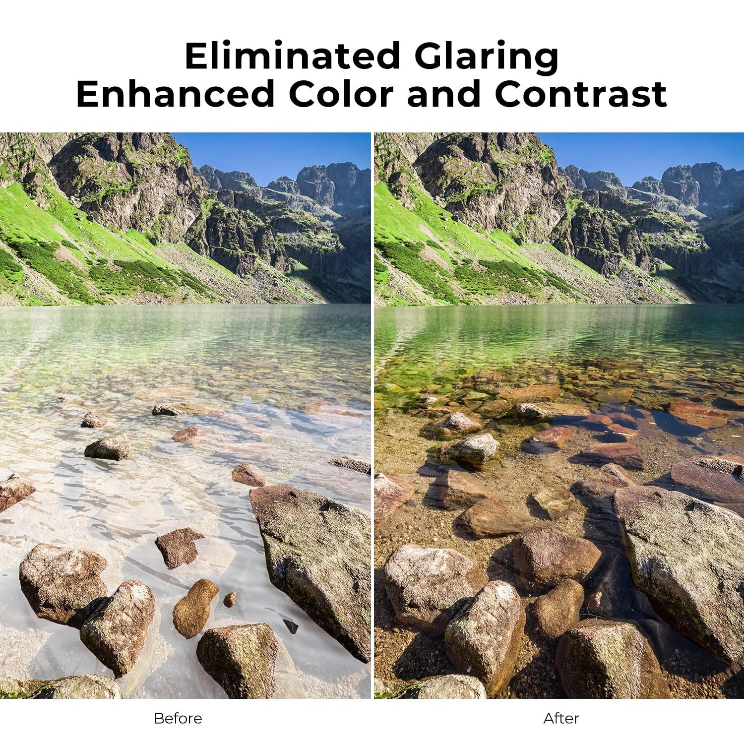 K&F Concept K&F Concept 55mm Circular Polarizer Filter Ultra-Slim 18 Multi-Coated Optical Glass Circular Polarizing Filter for Camera Lenses with Cleaning Cloth (K Series)