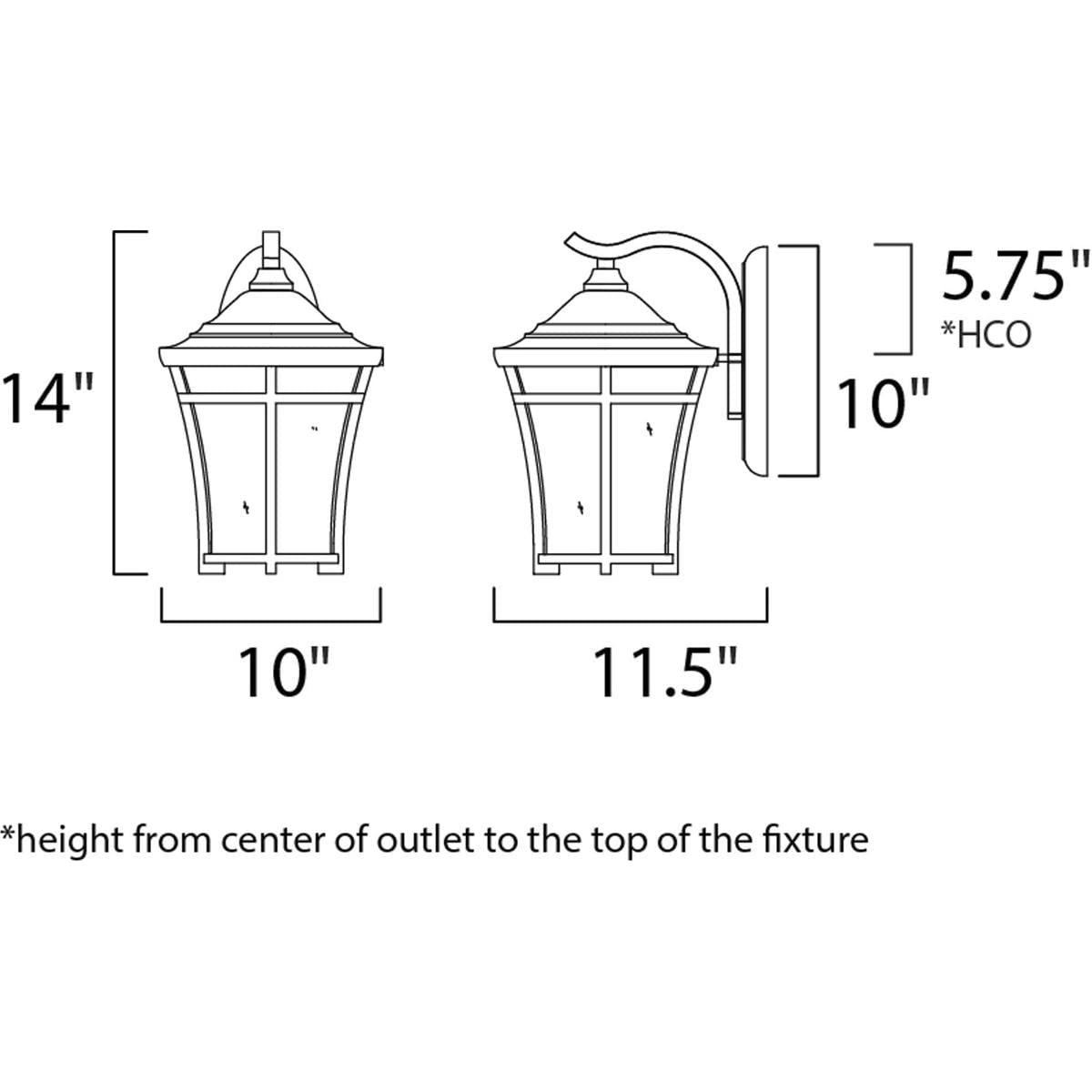 Maxim Balboa VX-One Light Outdoor Wall Mount in Transitional Style Made with Vivex Material for Coastal Environments