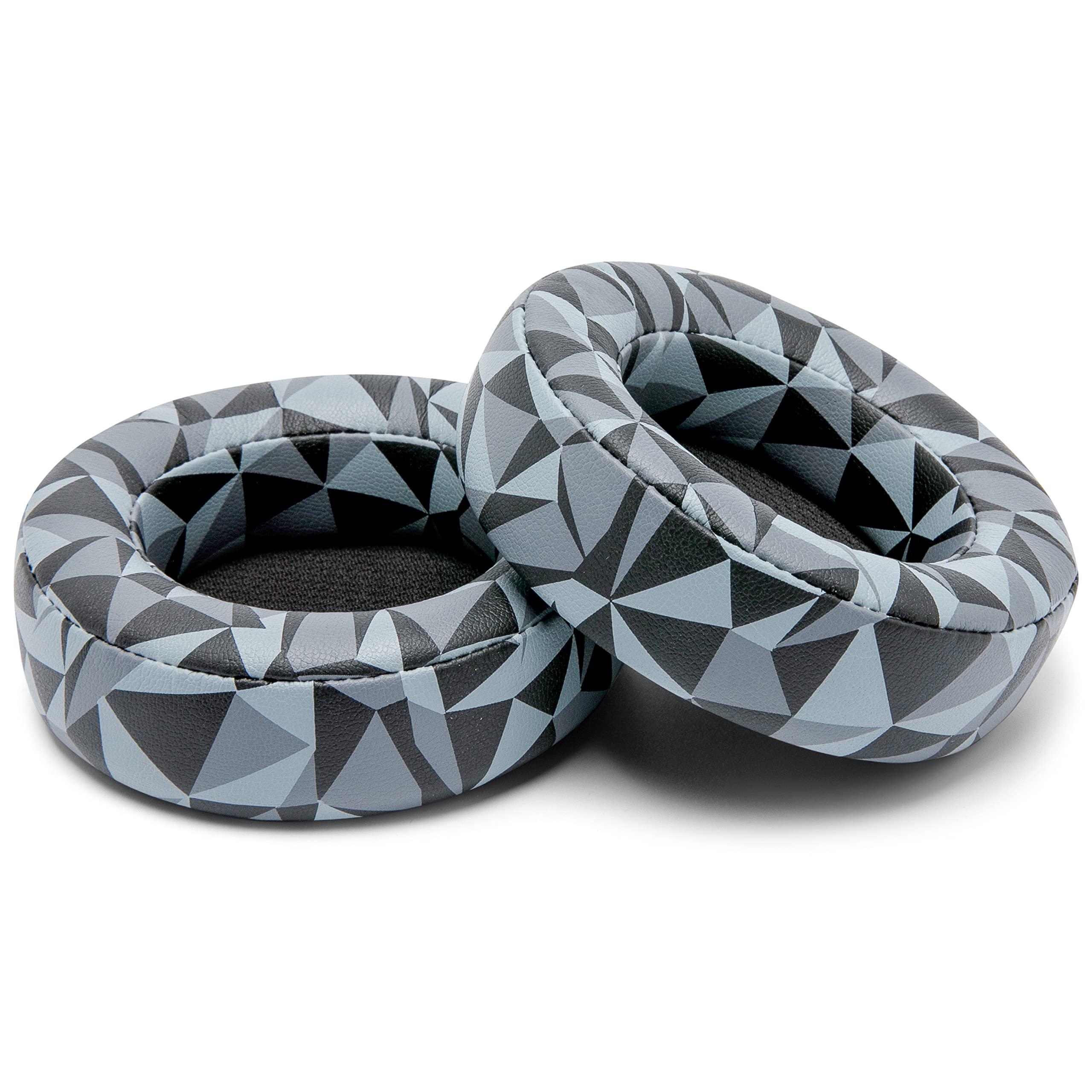 WC WC Upgraded Replacement Earpads for Corsair Virtuoso Gaming Headset Made by Wicked Cushions | Improved Durability, Thickness, Softer Leather, and Sound Isolation | (Geo Grey)