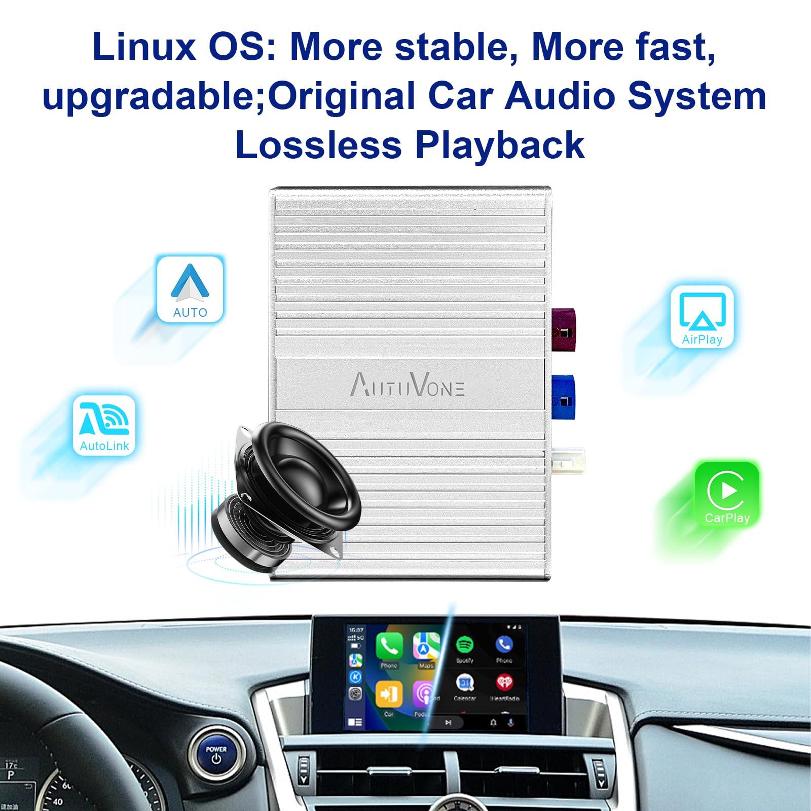 Autuvone AUTUVONE LVDS Wireless Wired CarPlay for Lexus RX ES NX CT is RC OEM Rotary Knob Controller, Add On Car Play, Support Wireless Android Auto Retaining The Factory Operation System