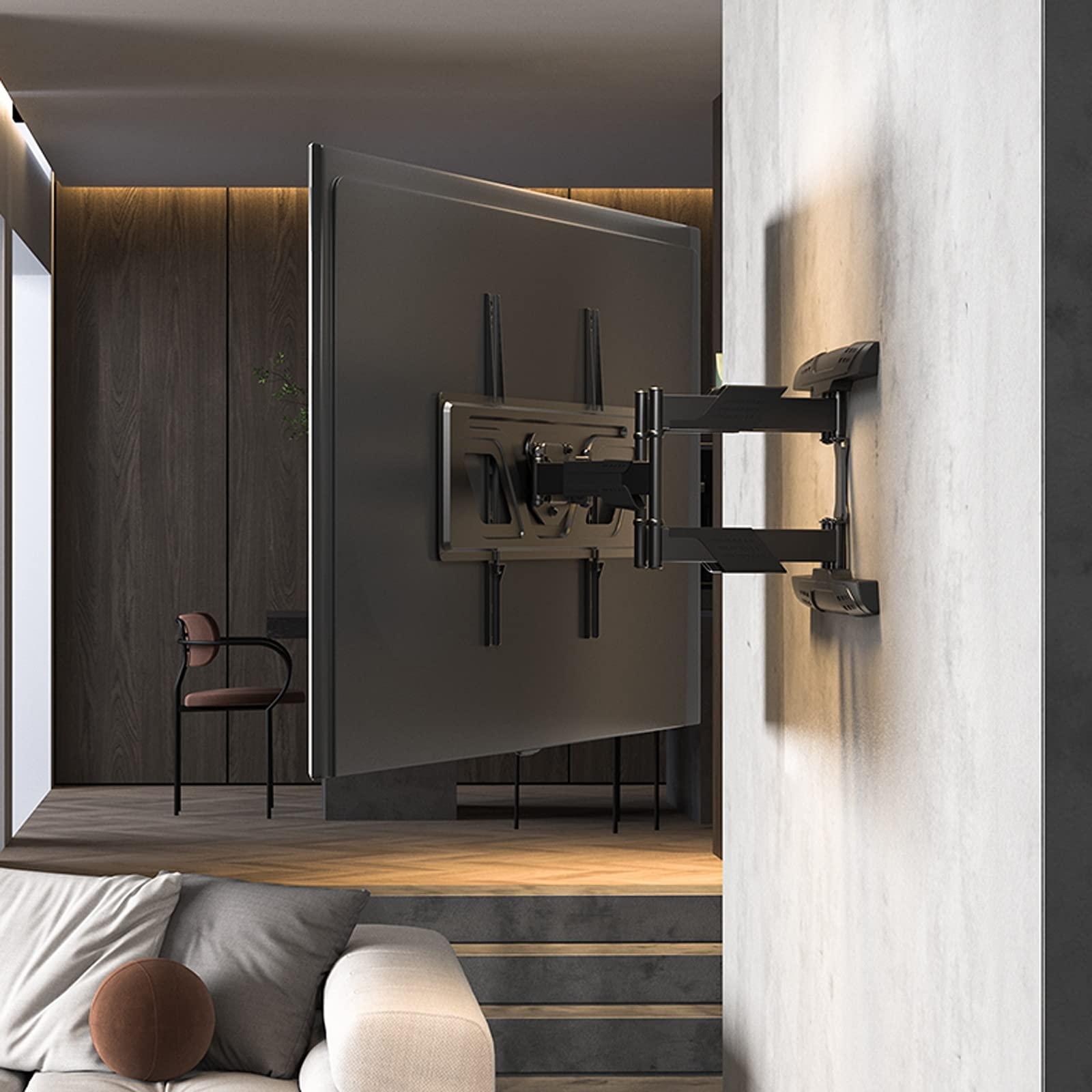 QTBH QTBH TV Mounts Universal TV Stand Full Motion TV Wall Mount Bracket 37"-80" Low Profile Embedded Bracket Swivels Tilts Extension TV MountHolds Up to 99lbs TV Stand TV Wall Mount