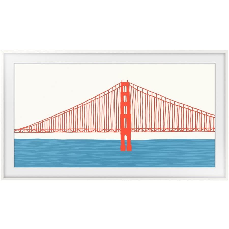 SAMSUNG SAMSUNG 75-inch The Frame Customizable Bezel - Modern White (VG-SCFA75WTBZA, 2021 Model)