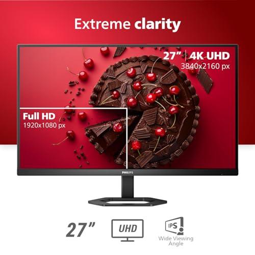 Philips Computer Monitors Philips 27E1N5900R 27inch 4K UHD (3840 x 2160) IPS Monitor, HDR 400, VESA, HDMI x1, VGA x1, USB-C x1, Adaptive Sync, 4 Year Advance Replacement Warranty