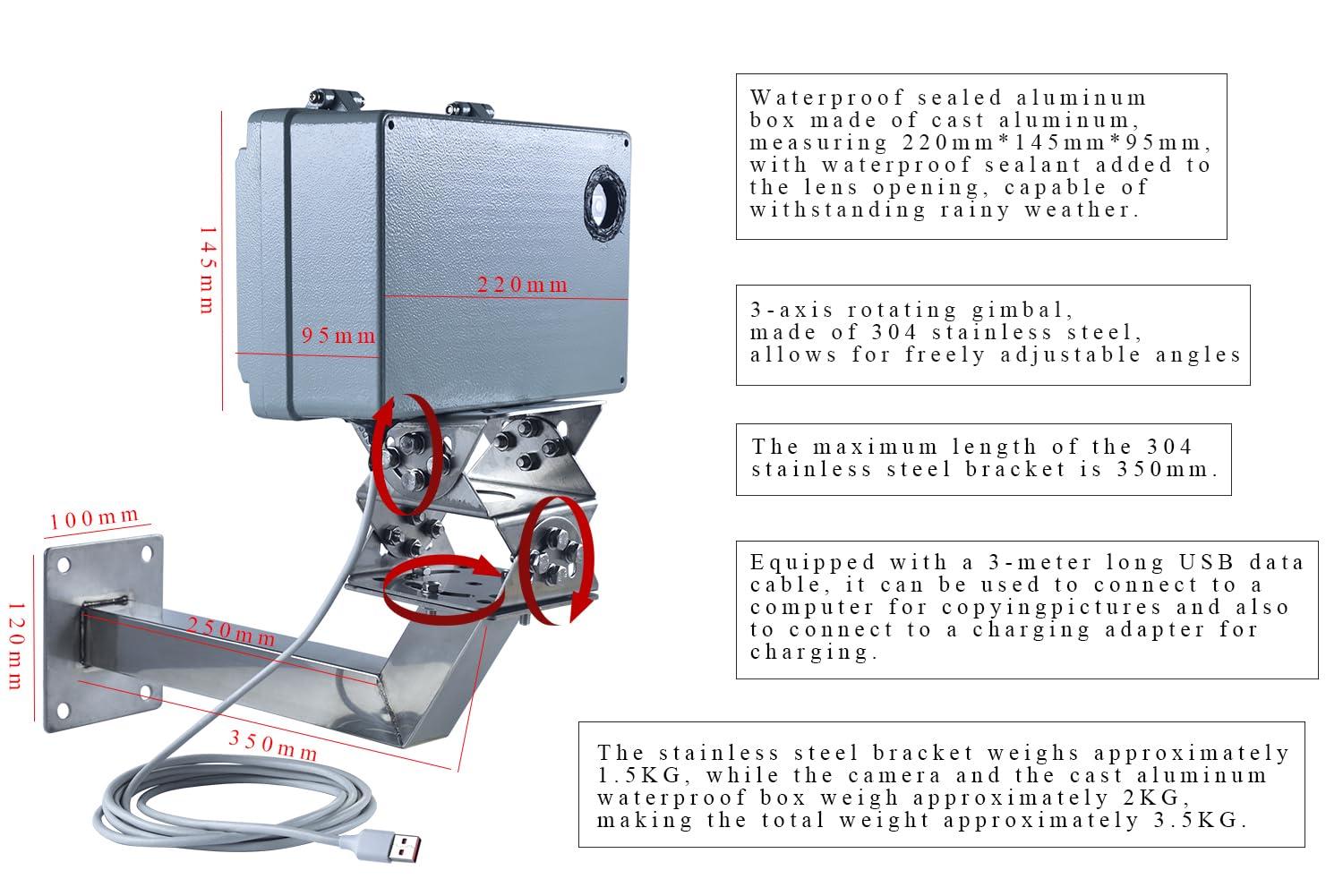 JPCRMOV JPCRMOV Time Lapse Camera, 4K Interval Timer Shooting Camera Outdoor Construction, Constructions Sites, House Building, Plant Growth, Waterproof housing for Professional Photographers
