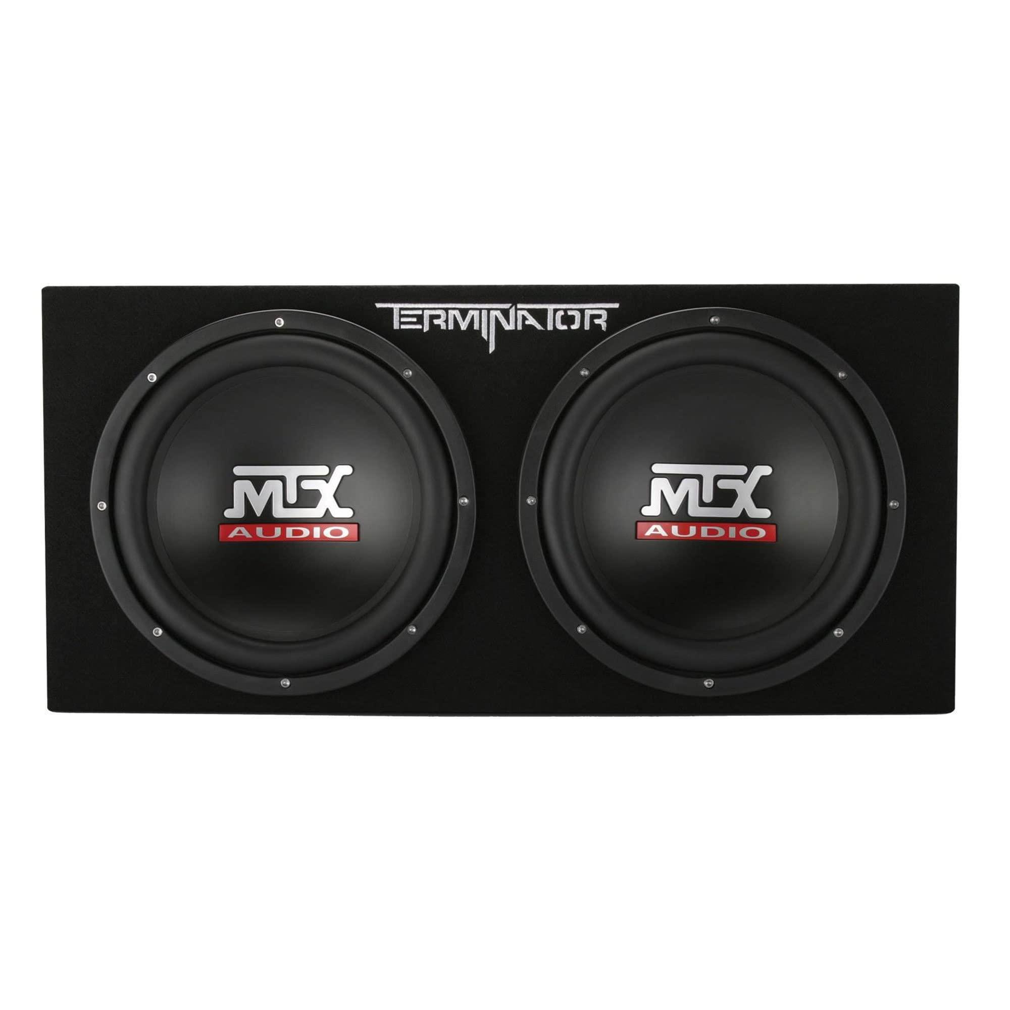 MTX MTX Audio Dual Subwoofer Vented Enclosure with High Resolution Feature, Aviation Carpet and Floor Standing Mounting Type for Vehicle, Black