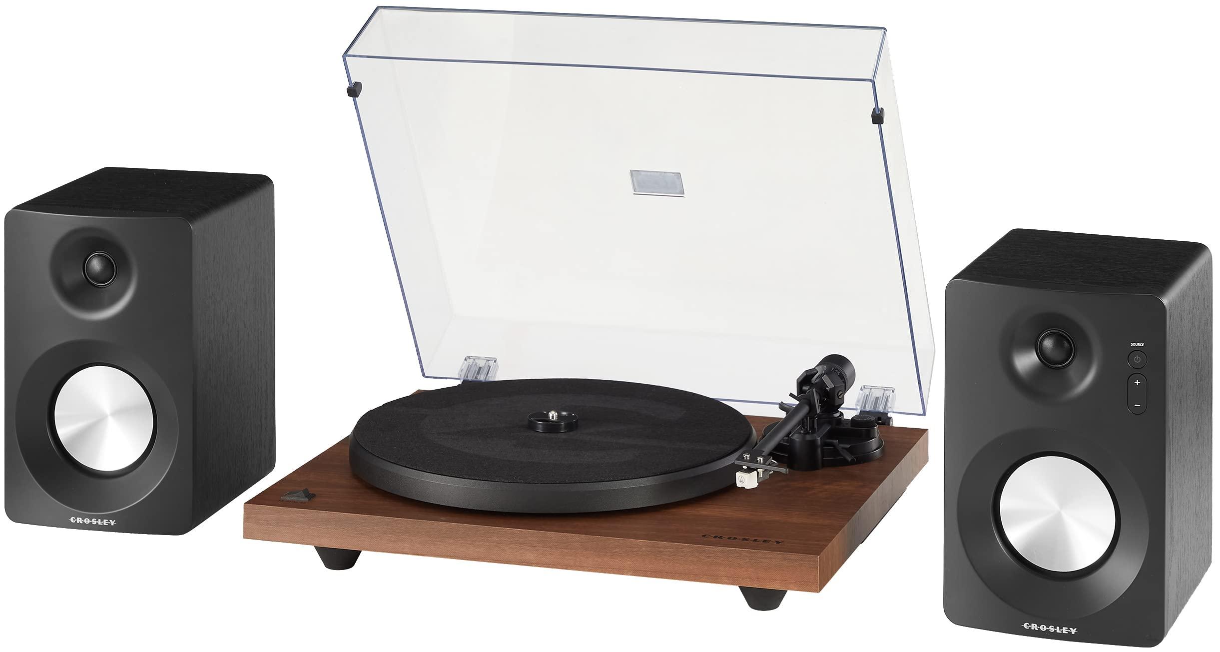 Crosley Crosley KT6101-WA Belt-Drive Bluetooth Turntable with Built-in Preamp and Included Speakers, Walnut