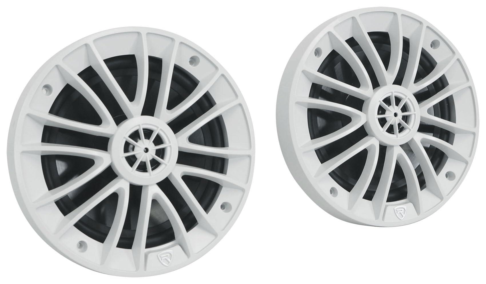 Rockville Rockville (6) RM-PREMIUM-65 White 6.5\" 600w Marine Boat Speakers - Crisp Sound!