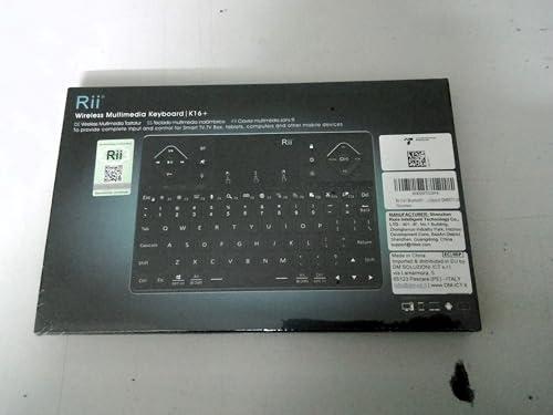 Rii Rii Wireless Keyboard K16,Bluetooth Keyboard with Touch Pad, Rechargeable Keyboard with RGB Backlit,Multimedia Compact Keyboard for Android TV,Projector,HTPC,Smart TV,Tablet,iPad,PC,Laptop
