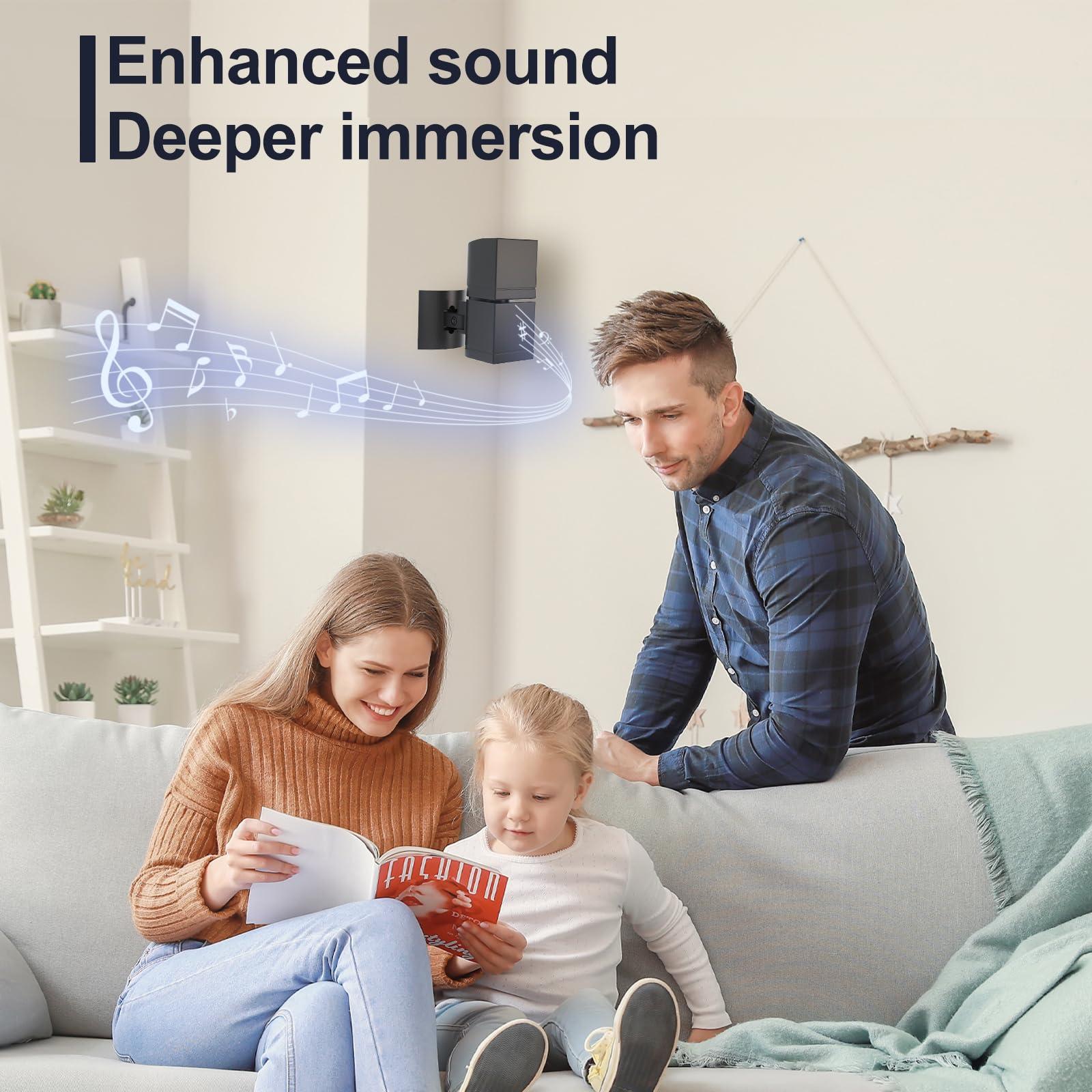 Varghesyla (2 Pack) Adjustable Speaker Wall Mount for Bose Cube Speaker, Ceiling & Wall Mount for Bose UB-20, UB-20 Series II, WB-50 II, Lifestyle Series, Soundtouch Series, Cinemate, Acoustimass Series Black