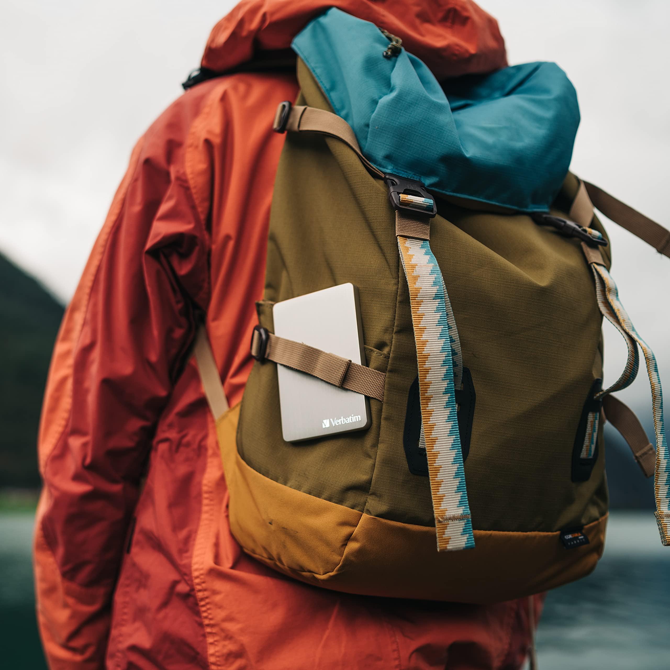 Verbatim Verbatim Store 'n' Go Aluminium Slim 2TB Silver External Hard Drive USB 3.2 Gen 1 Hard Drive External Aluminium Hard Drive for Windows & Mac OS X Portable Hard Drive USB Hard Drive