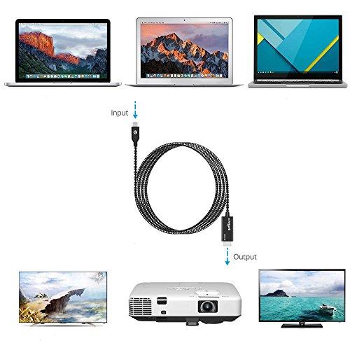 gofanco gofanco 4K 60Hz USB Type C to HDMI 2.0 6.6ft Braided Adapter Cable Home Office - Work from Home - Thunderbolt 3 Compatible - UHD 4K @60Hz - 2 Meters, DisplayPort Alternate Mode via USB-C Required