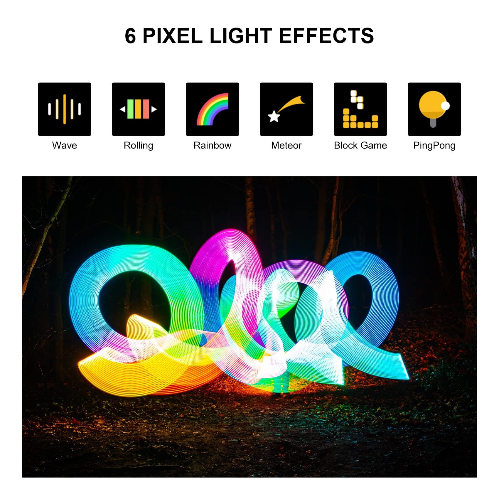 GVM Great Video Maker GVM RGB Tube Light, BD25R 25W Light Wand with 300 Lamp Beads, 24" Photography Lighting with DMX/APP Bluetooth Mesh Networking, 2700-10000K Light Bar with 12 Scene Effects, Studio Light Stick