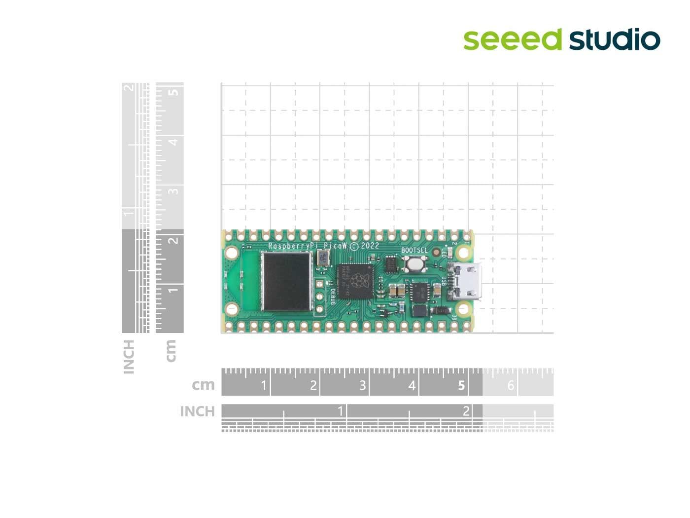 seeed studio Raspberry Pi Pico W - Raspberry Pi RP2040 chip, Wi-Fi & Bluetooth 5.2 Supported, Beginner-Friendly microcontroller, Small & Flexible Design