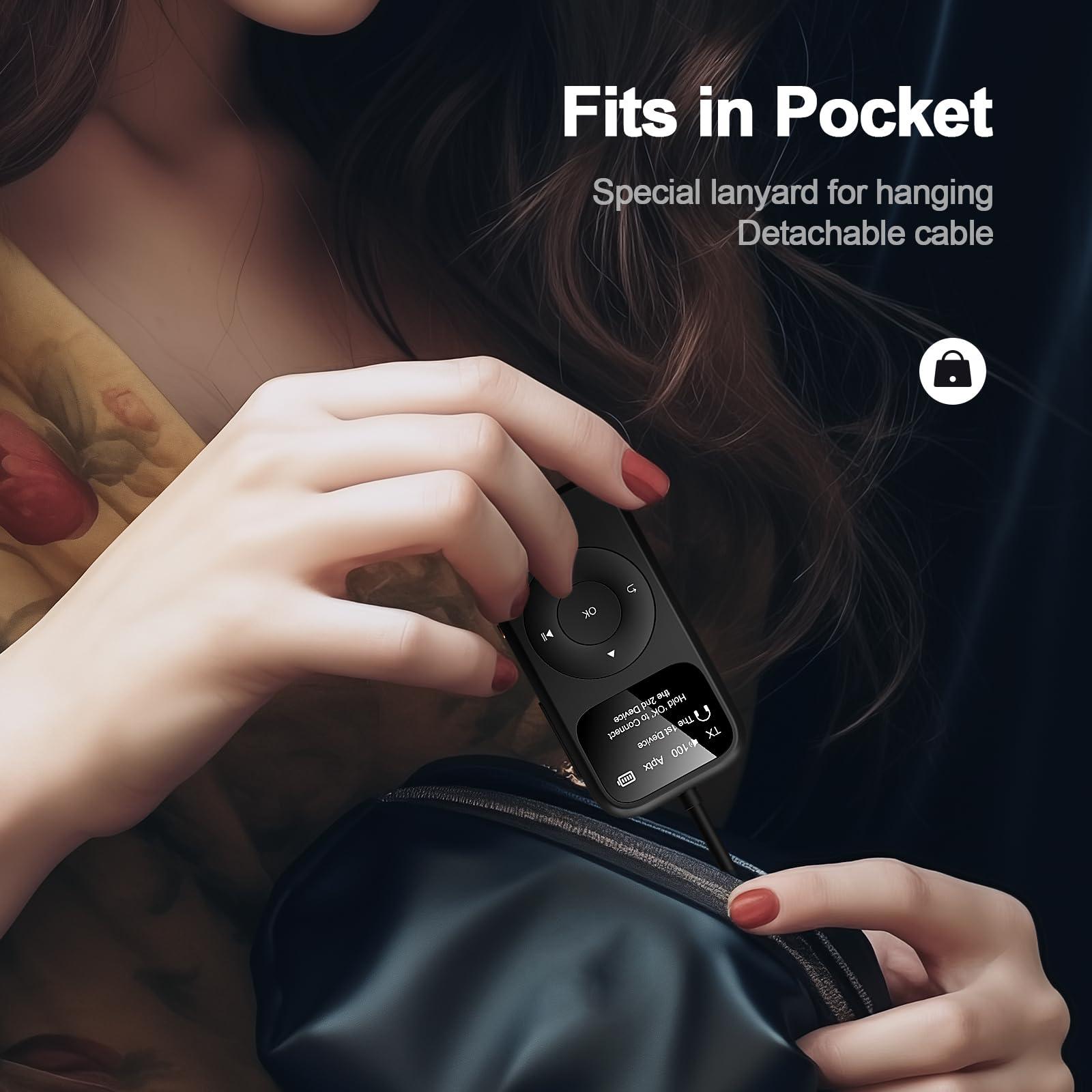 EITIPOK EITIPOK SoundSync Pro Bluetooth Transmitter & Receiver for Airplane, Easy Setup Bluetooth Audio Transceiver for 2 BT Devices, Volume Control, RCA for TV