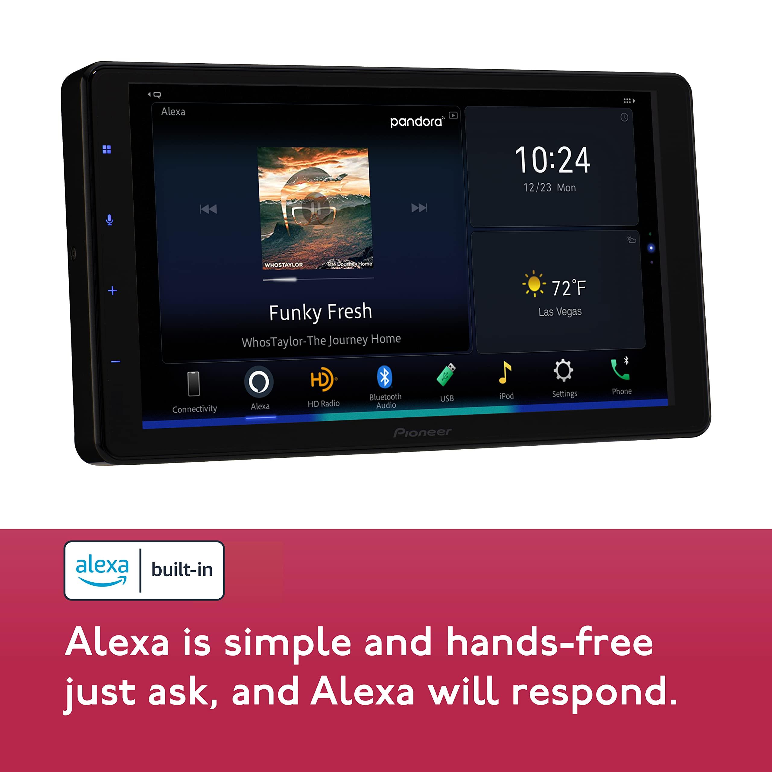 PIONEER Pioneer DMH-WC6600NEX Digital Multimedia Receiver with Wireless Apple CarPlay and Android Auto, 9\" Floating Capacitive Touchscreen, Modular Double-DIN, Built-In Bluetooth, WiFi and Amazon Alexa