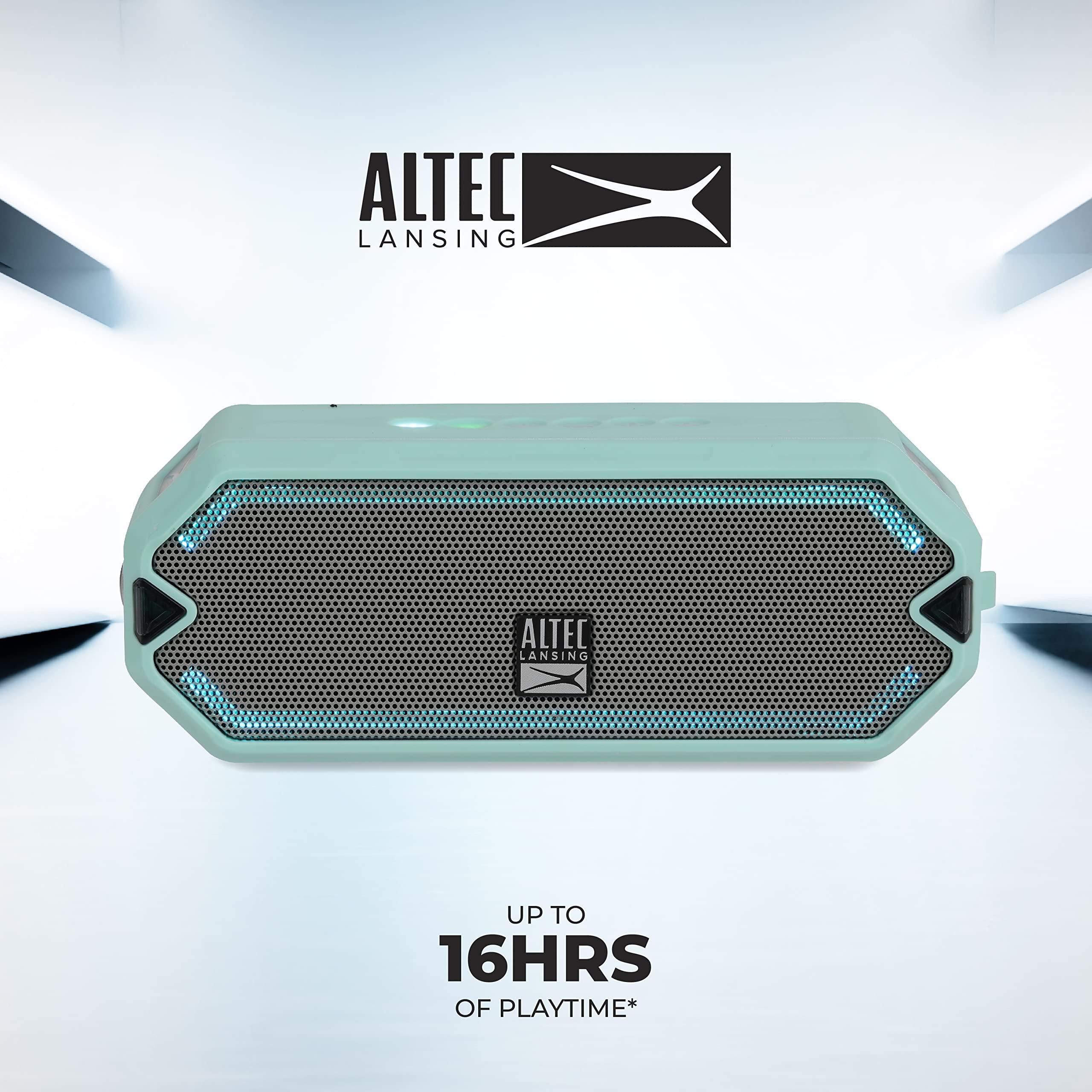 Altec Lansing Altec Lansing - HydraJolt Wireless Bluetooth Speaker, Waterproof Portable Speakers with Built in Phone Charger and Lights, Everything Proof Outdoor, Shockproof, Snowproof, 16 Hours Playtime
