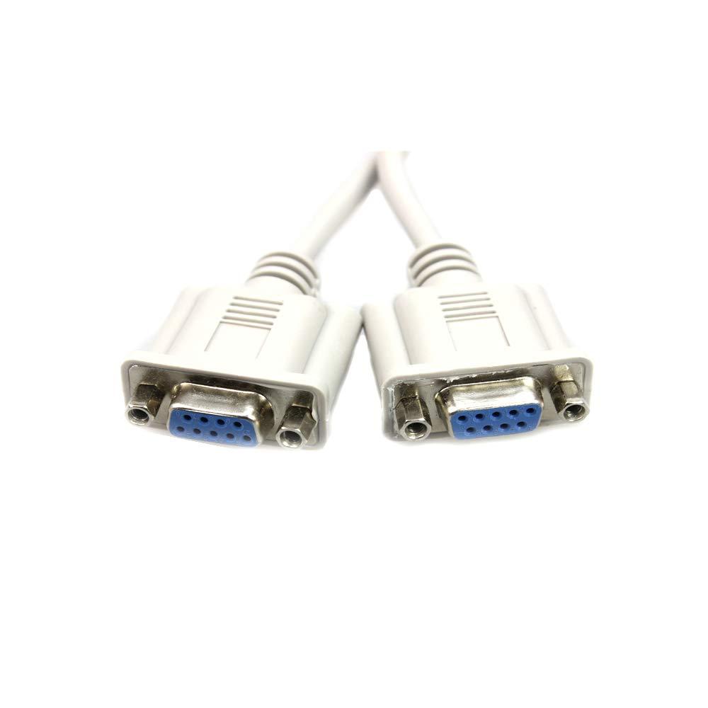 SATMW DB9 Male to 2 Female Serial Rs232 Splitter Cable Rs232 Male to 2 Female 2 in One Cable for Cash Register Displays - White