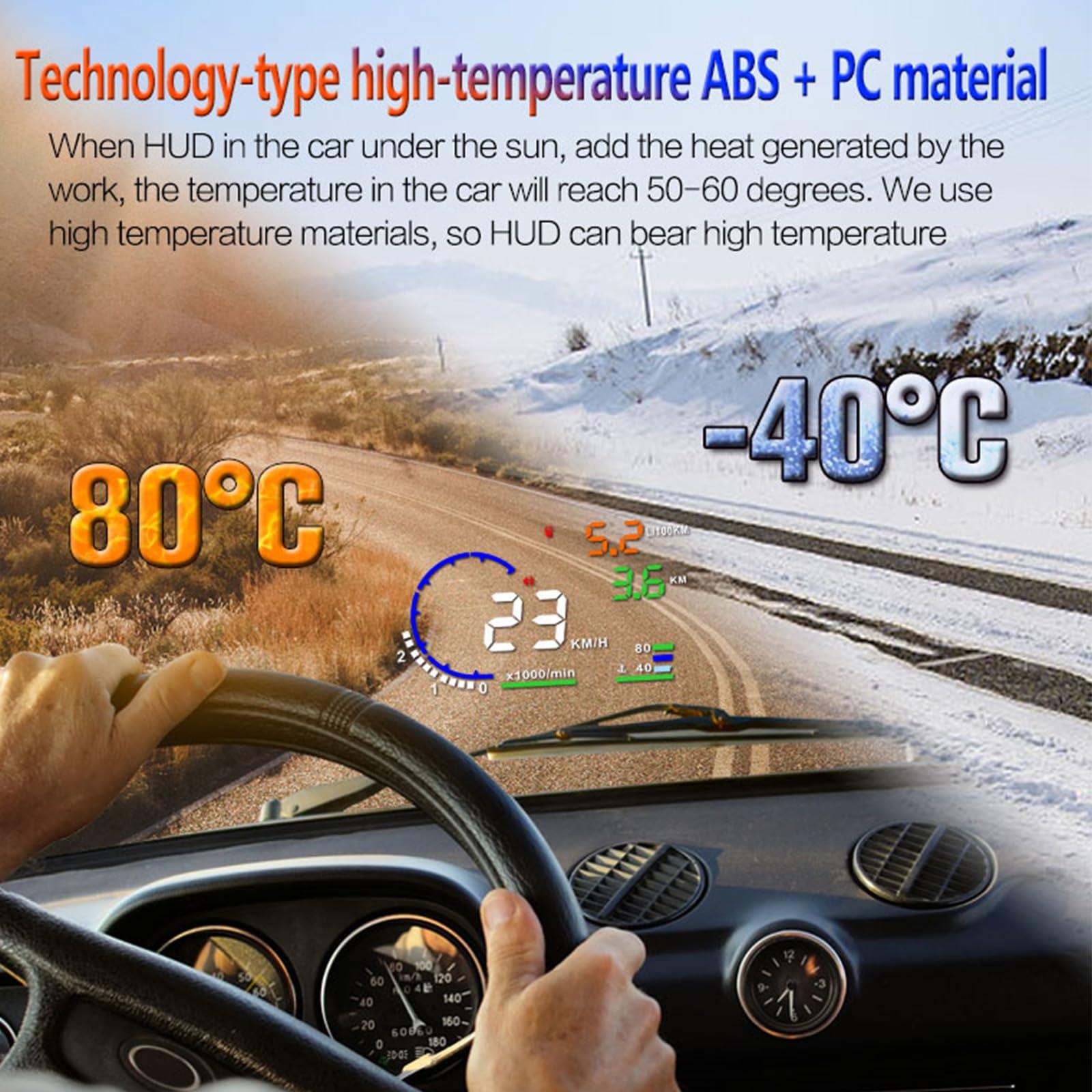 Geloo Geloo Head Up Display OBDII HUD Display for Cars A8 Head up Display 5.5in Digital Speedometer for Car MPH with Multiple Alarm,Light Sensor Windshield OBDII Interface only for Cars from 2012 Onwards