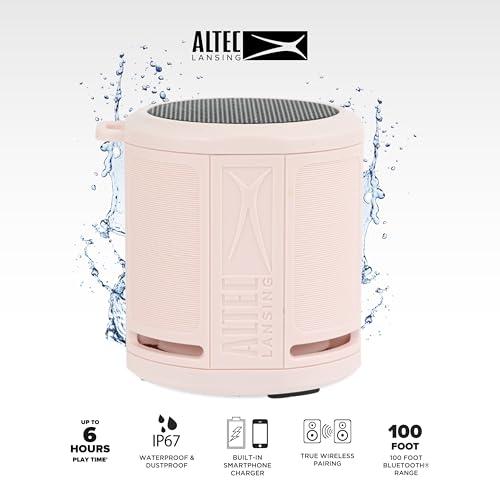 Altec Lansing Altec Lansing HydraMicro - Waterproof Bluetooth Speaker, Lightweight & Portable Speaker for Travel & Outdoor Use, Petal Pink