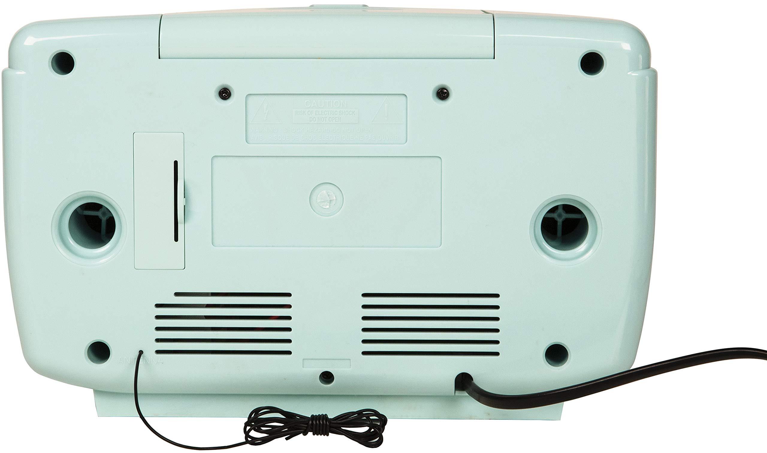 Crosley Crosley CR612B-AB Corsair Tabletop AM/FM Bluetooth Radio with CD Player and Dual Alarm Clock, Aqua Blue