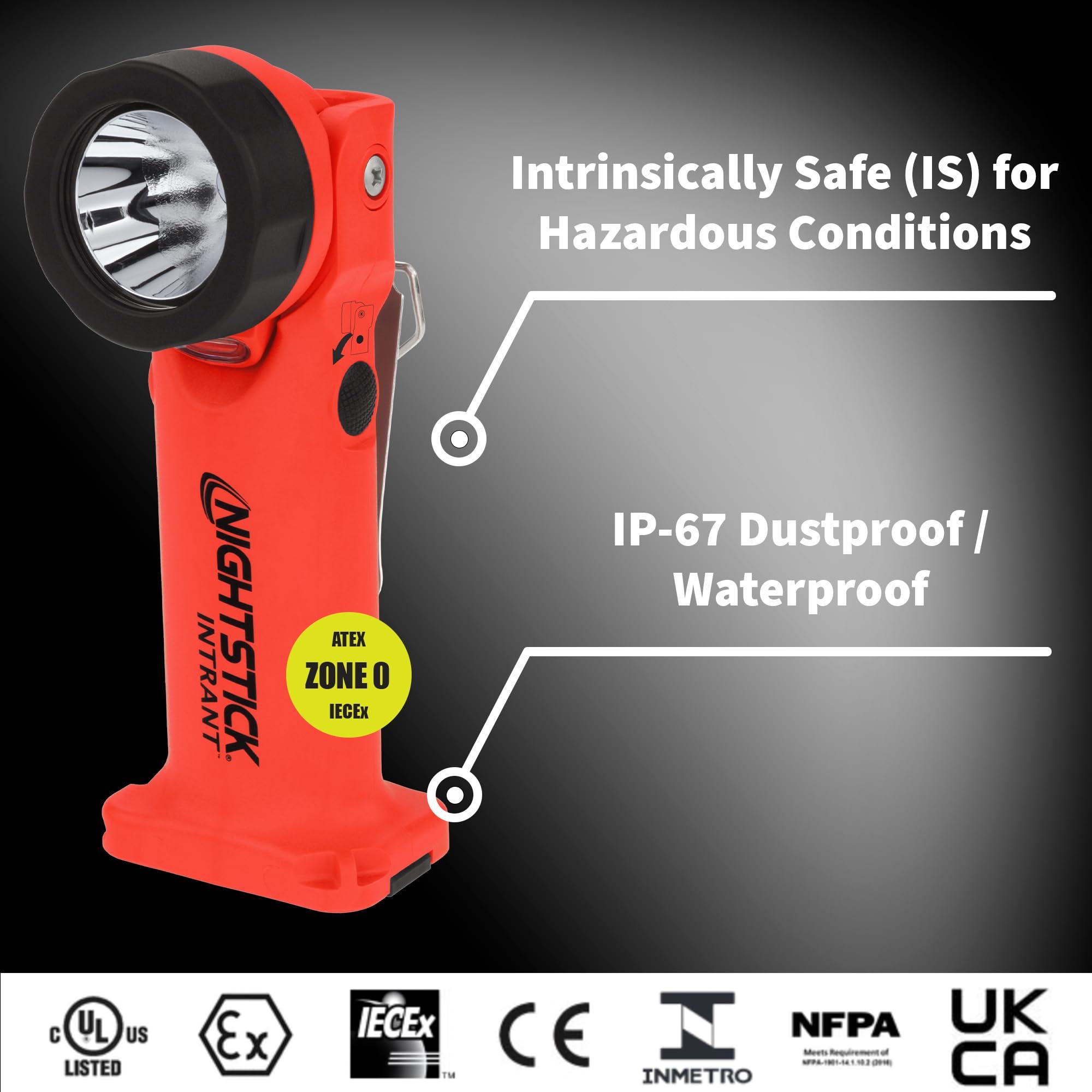 Nightstick Nightstick Intrant Rechargeable Instrinsically Safe Permissible Dual-Light Angle Light (Red)