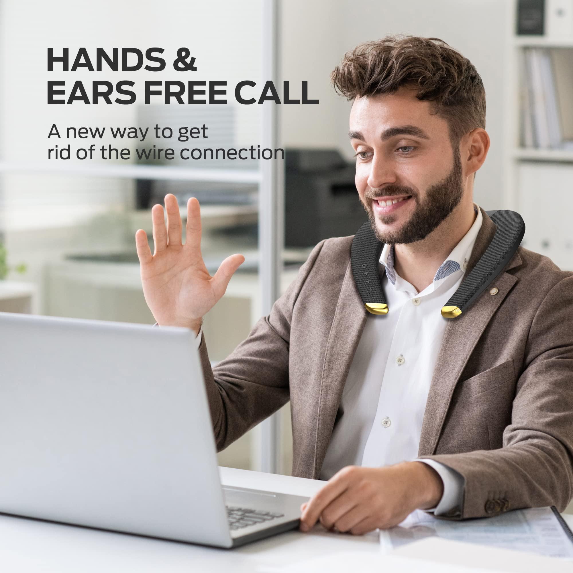 Monster Monster Boomerang Petite Neckband Bluetooth Speakers, Neck Speaker with 15H Playtime, aptX High Fidelity 3D Stereo Sound, Low Latency, Built-in Mic, IPX5 Waterproof Wearable for Home Outdoor