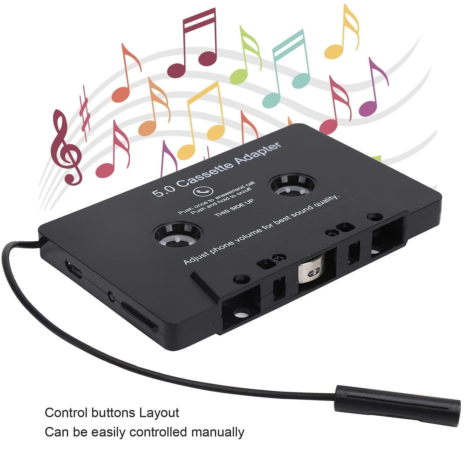 Zerone Tape Audio Bluetooth Cassette Receiver, Tape Player Bluetooth 5.0 Cassette Aux Adapter MP3 Player Audio Converter for Car, 3.9 x 2.5 x 0.4in