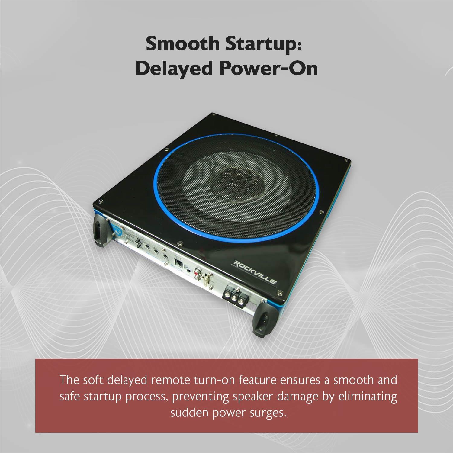 Rockville Rockville RW8CA 8" 600 Watt Low Profile Under-Seat Active Powered Car Subwoofer, Black