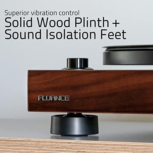 Fluance Fluance RT81 Elite High Fidelity Vinyl Turntable (Walnut) with Ai41 Powered 5" Stereo Bookshelf Speakers (White Walnut), Diamond Stylus, Belt Drive, Built-in Preamp, 90W Class D Amplifier, Bluetooth
