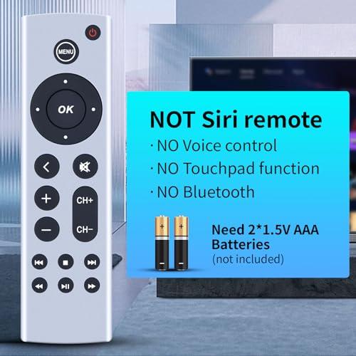 PZL Universal Replacement Remote Control fit for Apple TV Gen 1 2 3 4, for Apple TV 4K/ HD A1427 A1469 A1378 A1218 A2843 A2737 A2169 A1842 A1625 (No Voice Function)