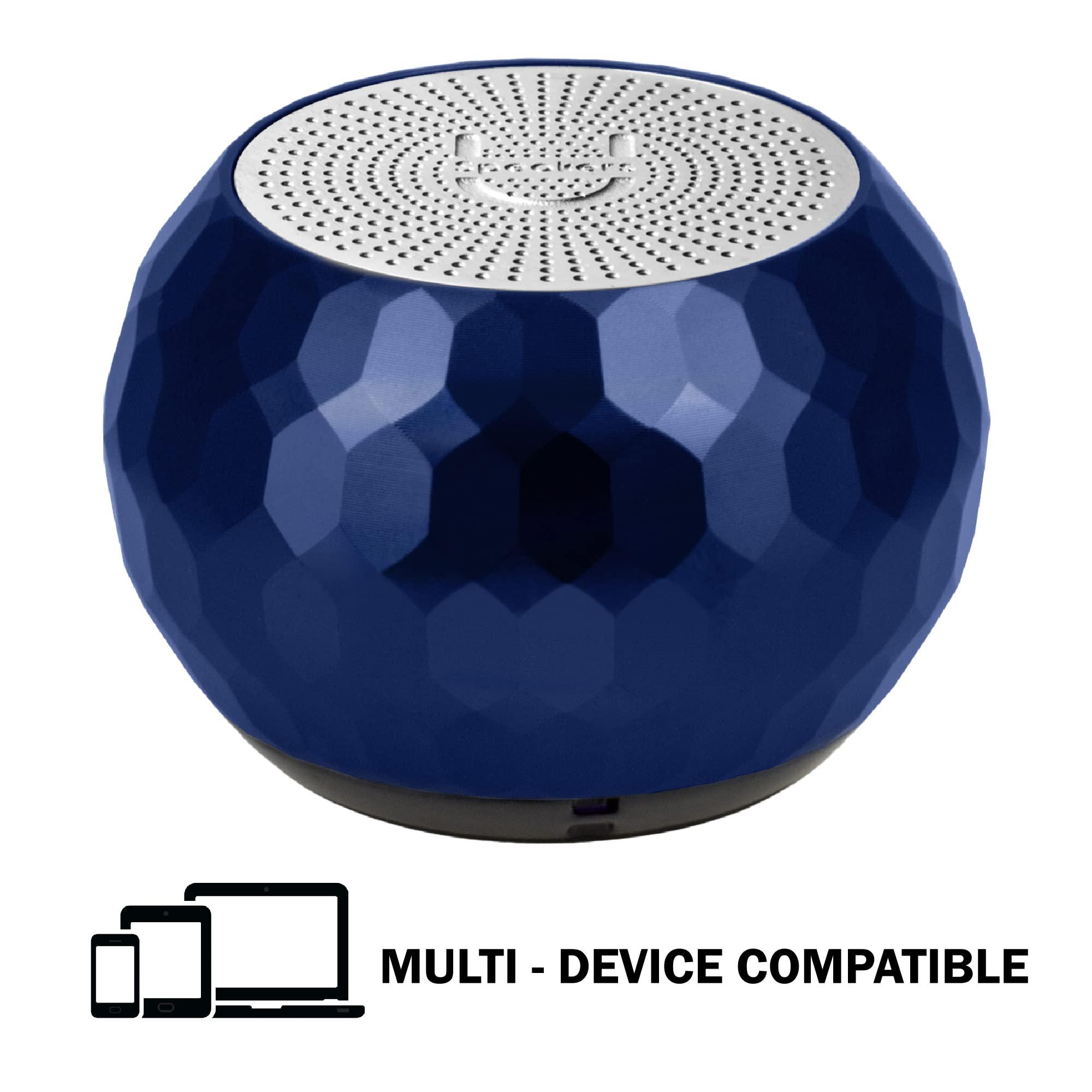 Fashionit Fashionit U Speakers Mini Bluetooth Computer Speaker 2-Pack Bundle with Matching Speaker, Built-in Mic & Selfie Remote Control, for Workspace, Desktop, Laptop, Mobile, Tablet, PC - Glam Midnight Blue