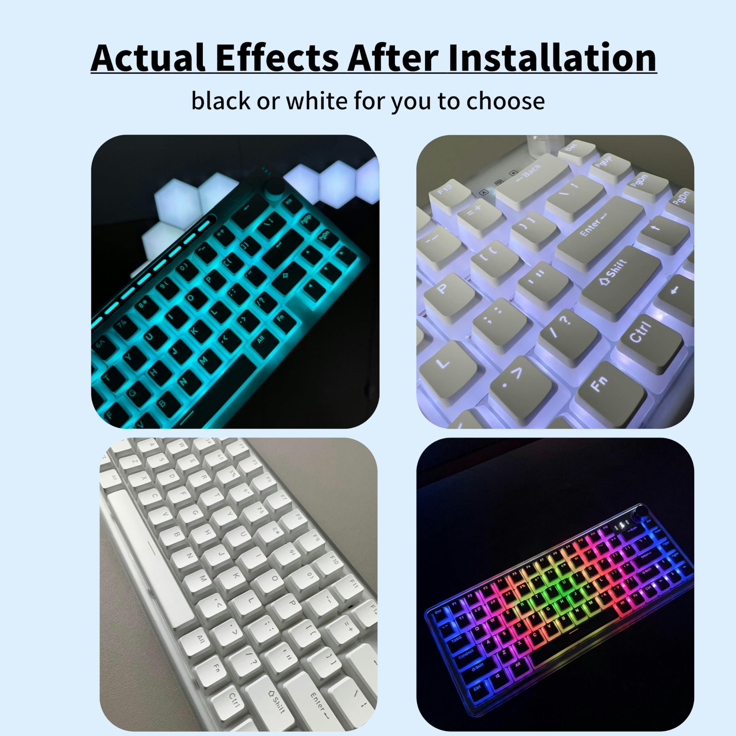 SEUNKWANG SEUNKWANG Pudding Keycaps, PBT Keycaps 132 Keys Set Custom Keycap Set, Shine Through Keycaps OEM Profile, Universal Compatible for TH80-X F75 AK820 RT100 F99 Hi75 Keyboard-White