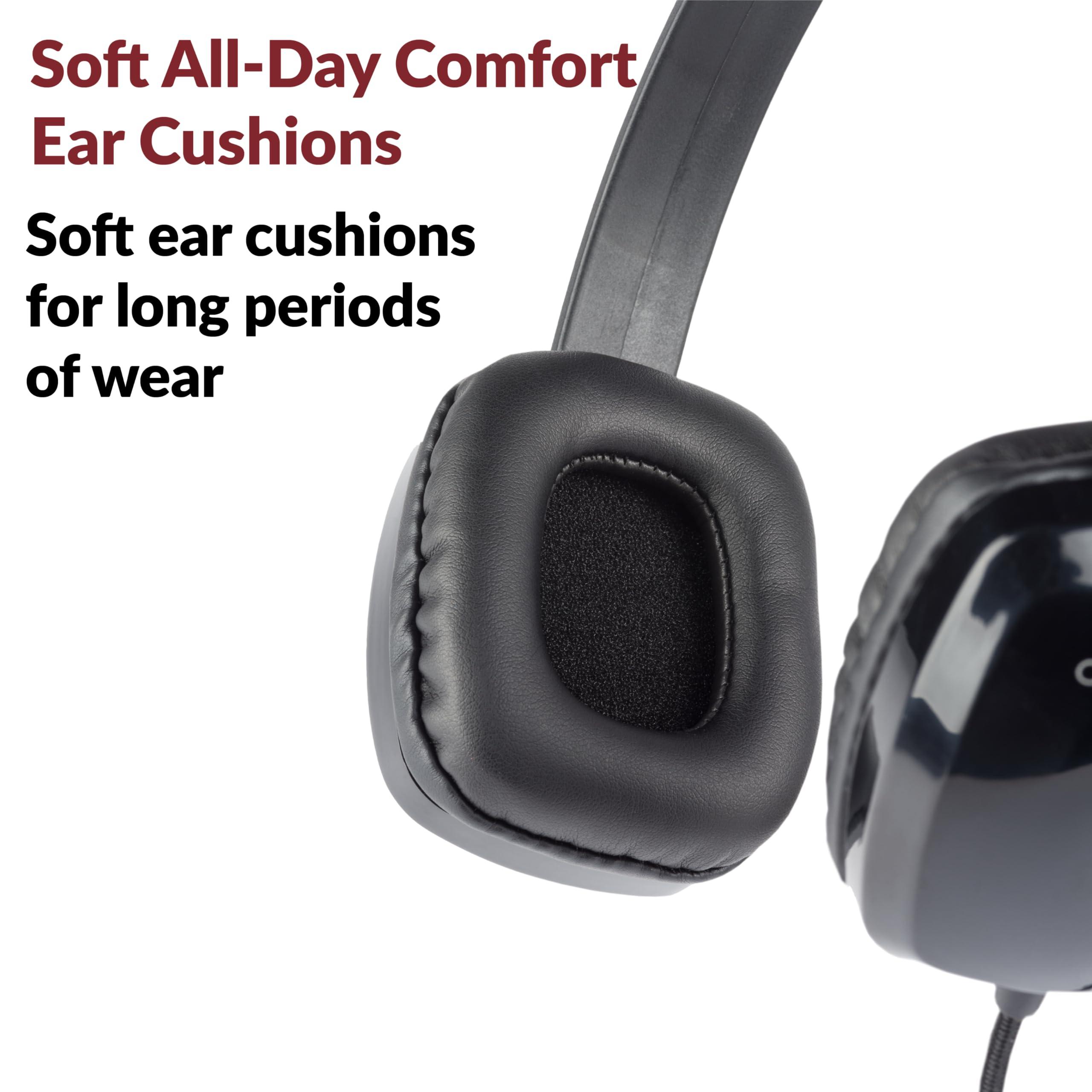 Cyber Acoustics Cyber Acoustics USB Stereo Headphones for PCs and Other USB Devices in The Office, Classroom or Home (ACM-6005C)