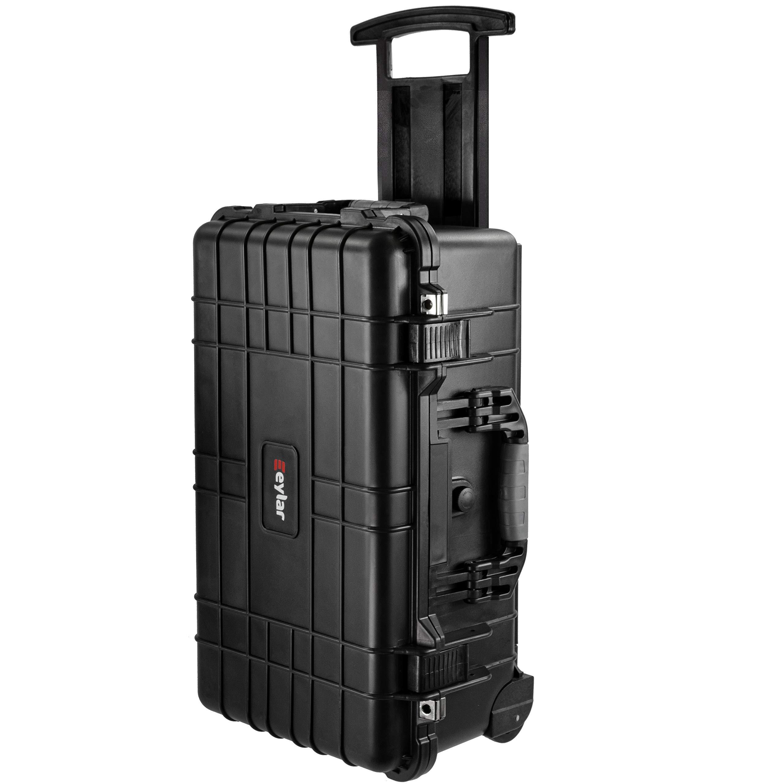 Eylar Eylar 22" Carry-On Travel Roller Gear, Camera, Drones, Tools, Equipment Hard Case Waterproof with Foam Black